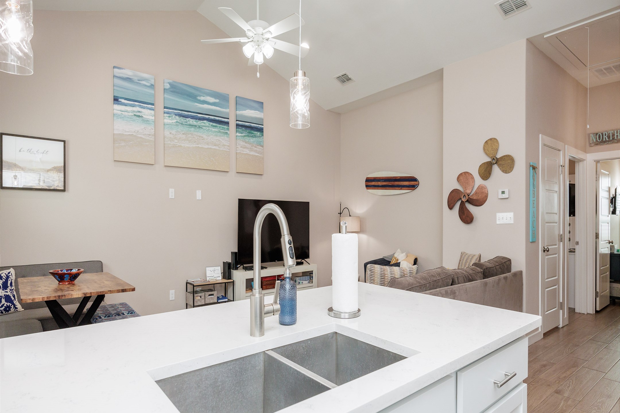 Open concept living to cook and entertain guests