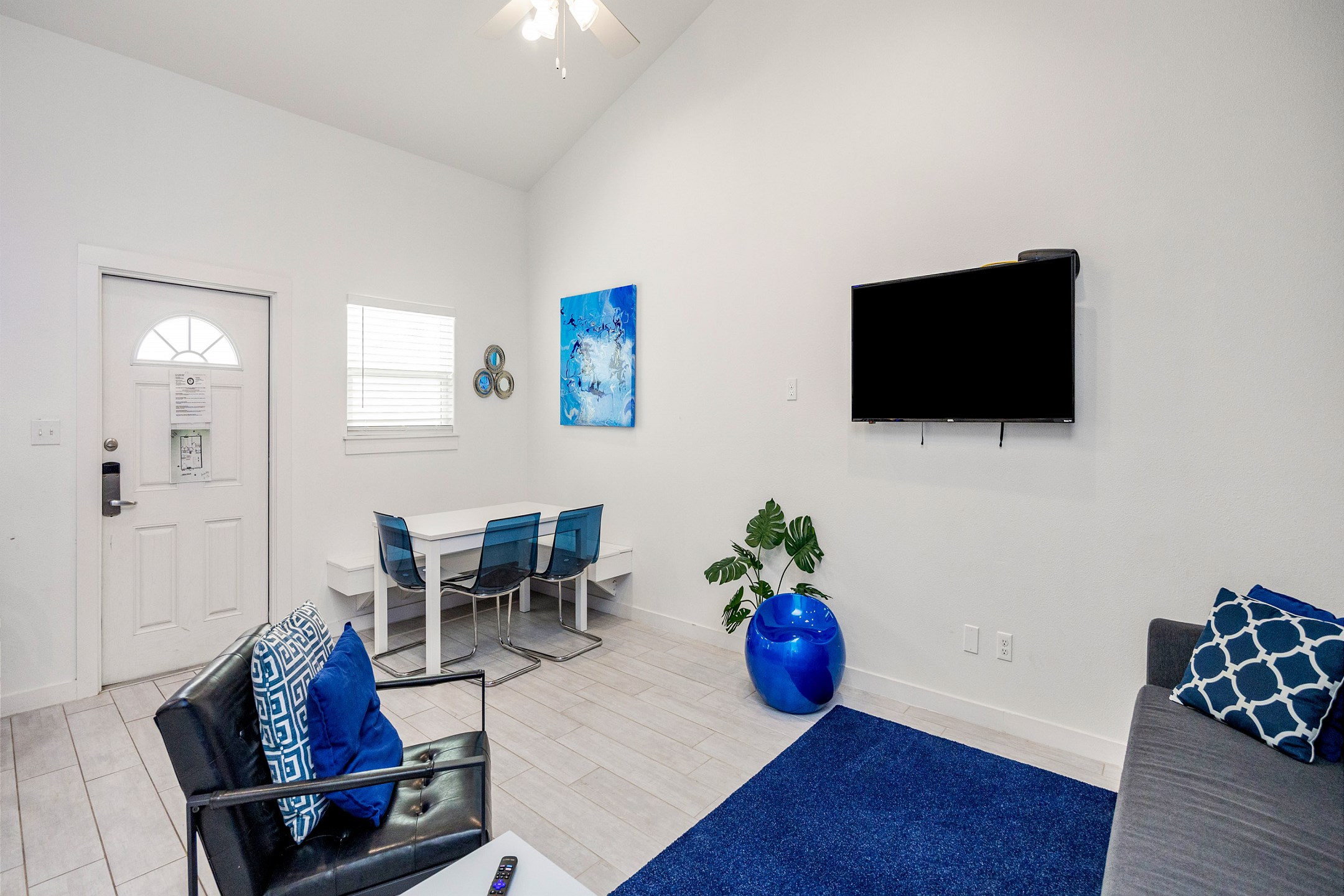 Open concept living area over looks the dining area 