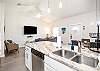 Kitchen area overlooking the dining and living area 