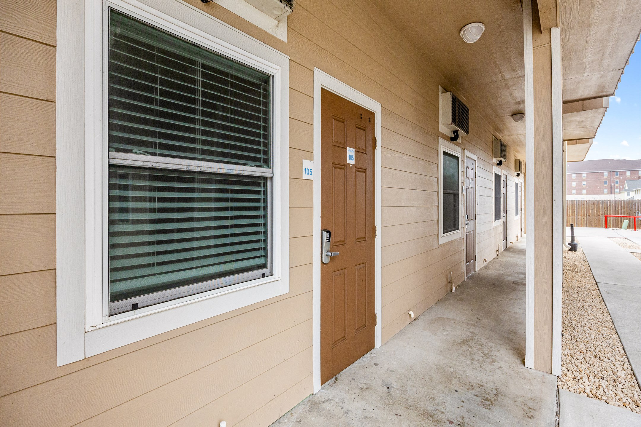 Front entrance to property with coded lock for extra security 