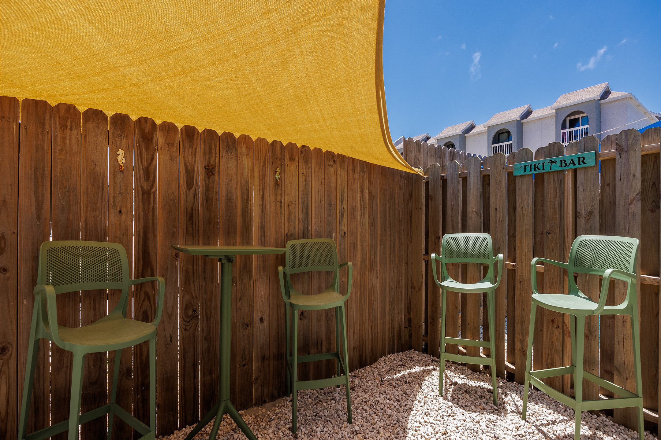 Lovely, private patio with chairs to relax under the Texas breeze