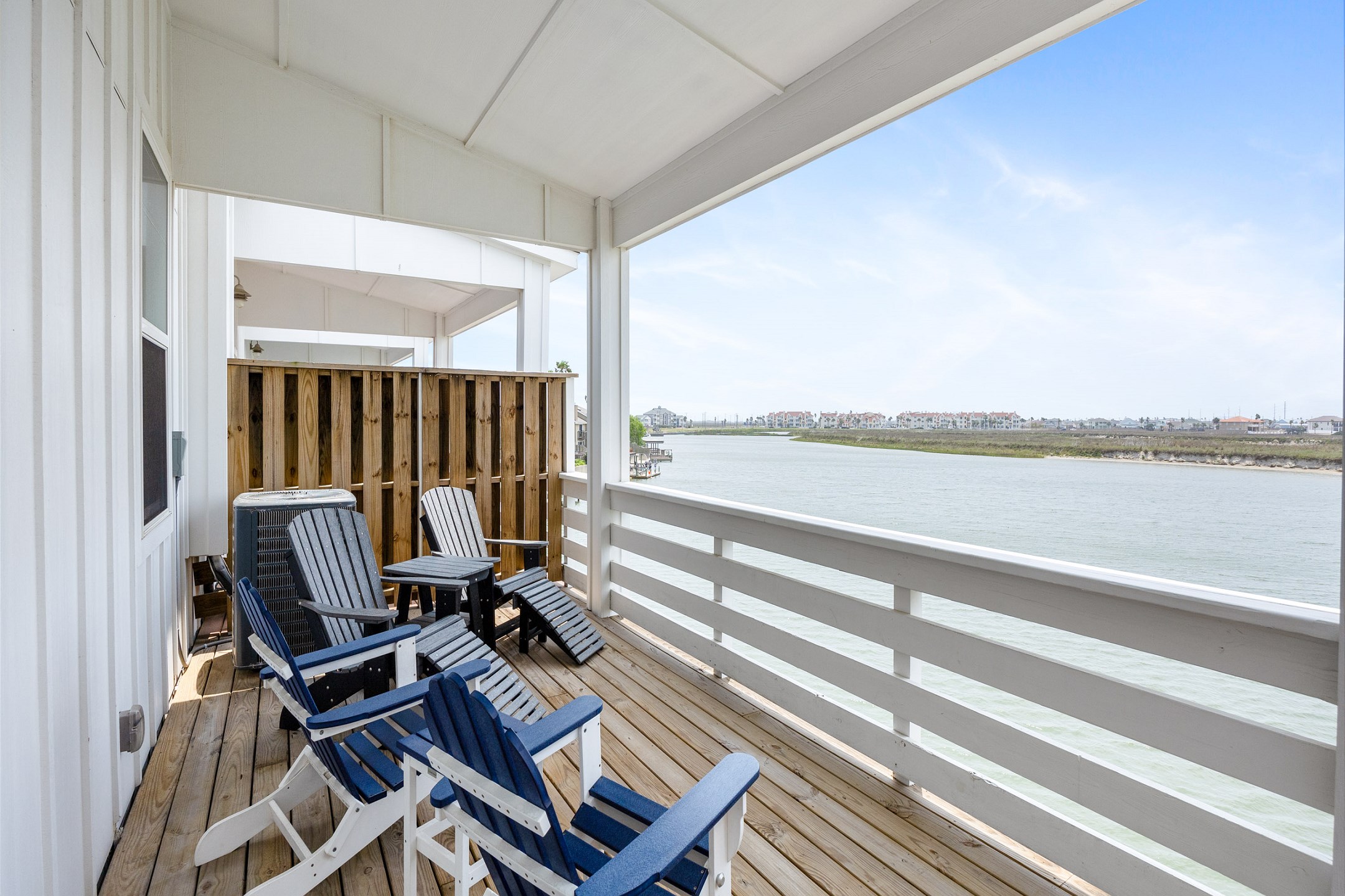 Private balcony off of the master bedroom with an amazing waterfront view