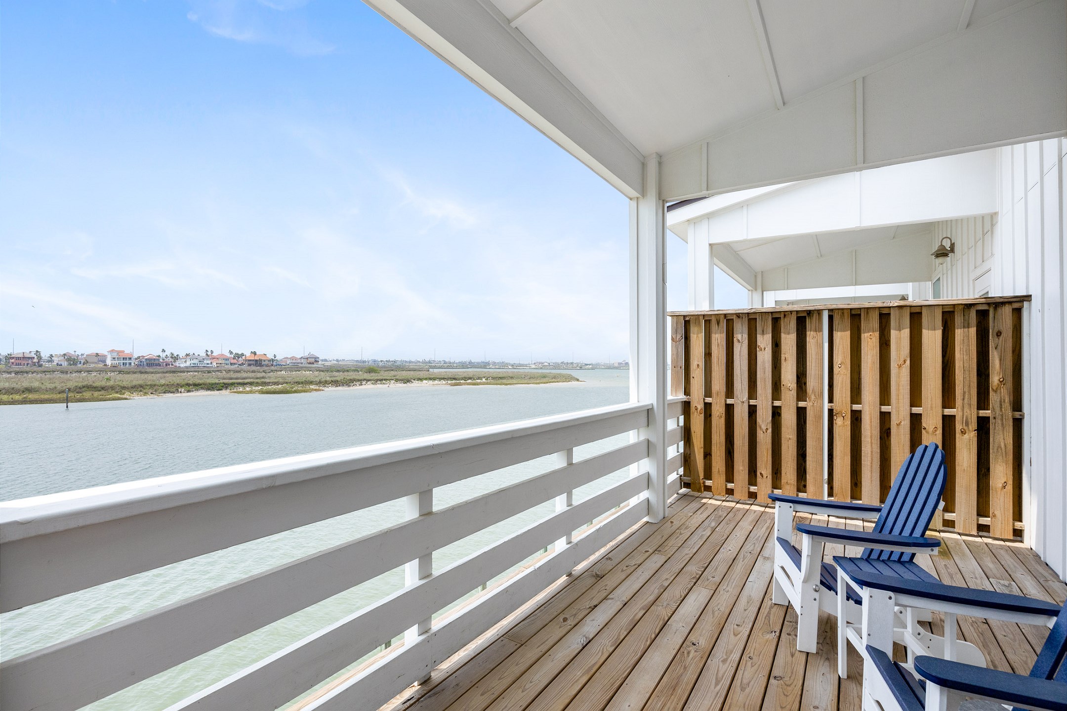 Enjoy beautiful water views from this second floor balcony 