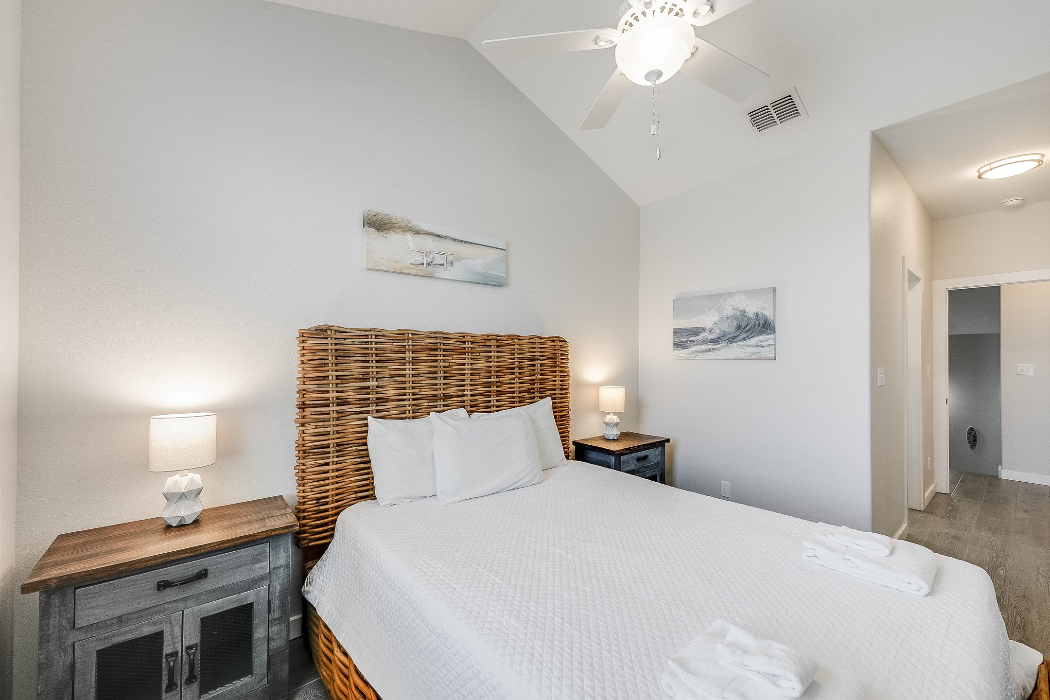 Third bedroom on the second floor with queen size bed and flat screen TV