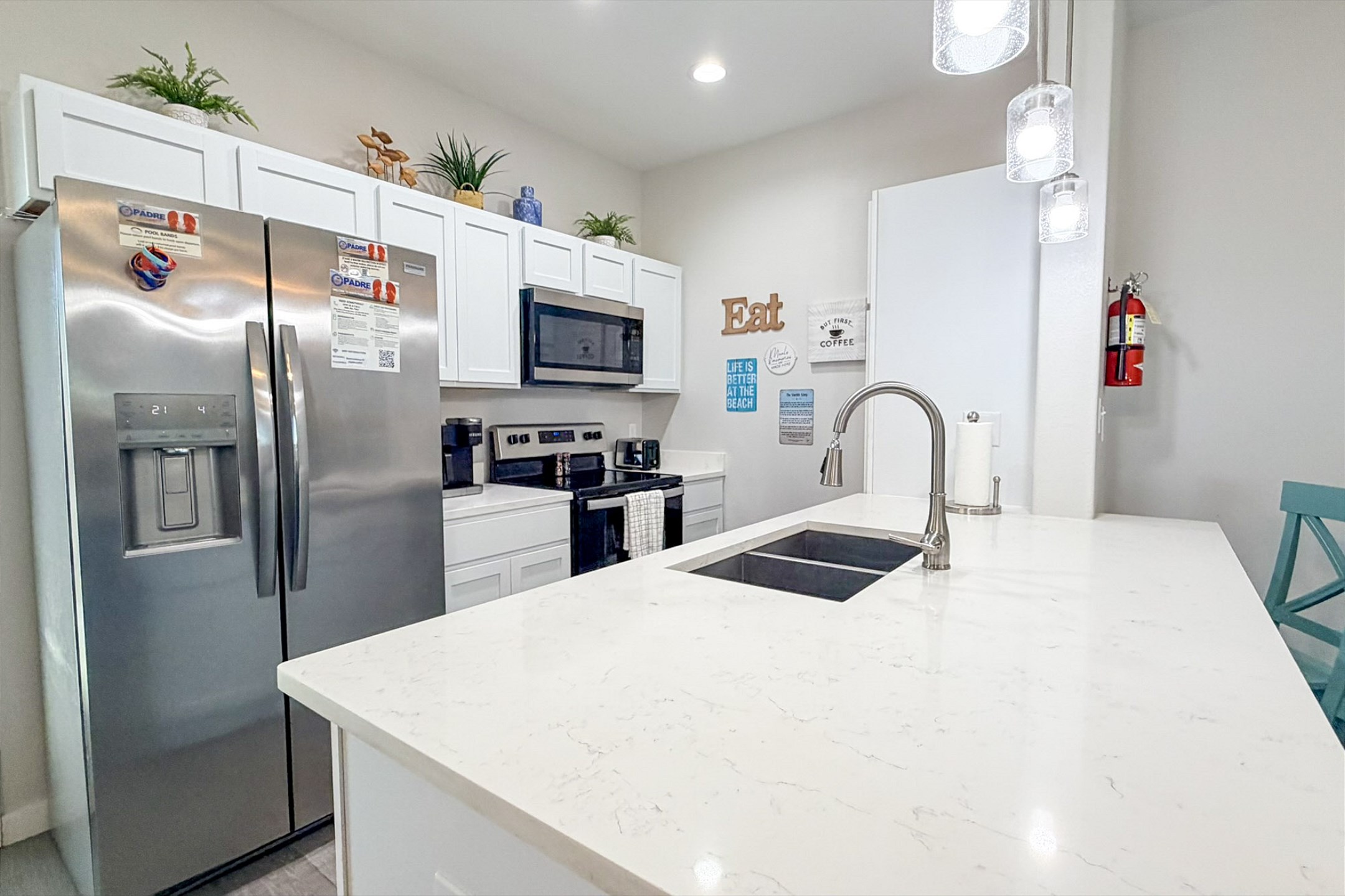 A beautiful guest-friendly kitchen designed for convenience and everyday cooking