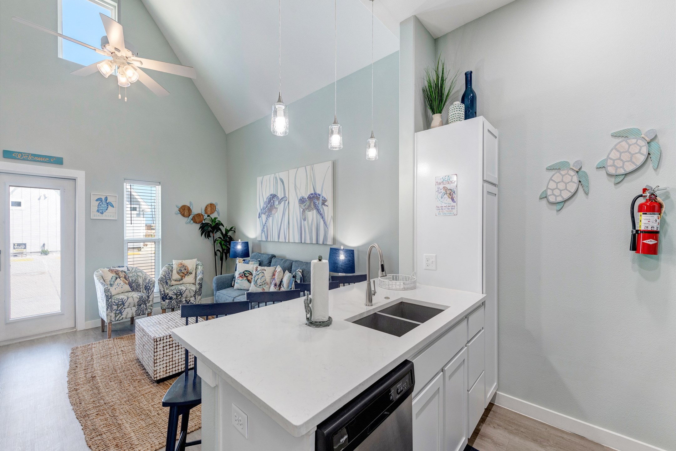 Modern kitchen with plenty of countertop space 