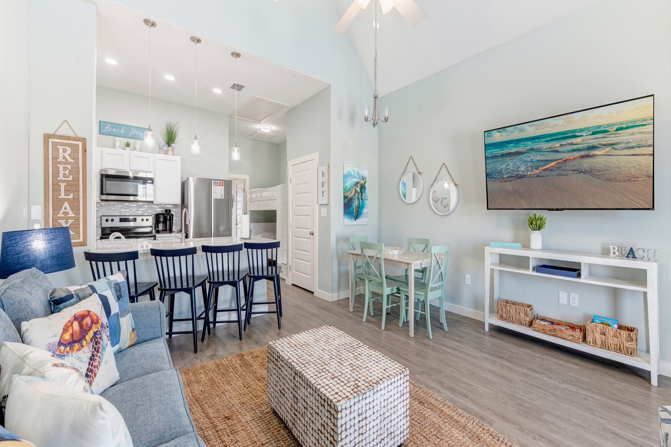 Bright and airy open-plan living area, expertly designed to maximize flow and foster social interactions