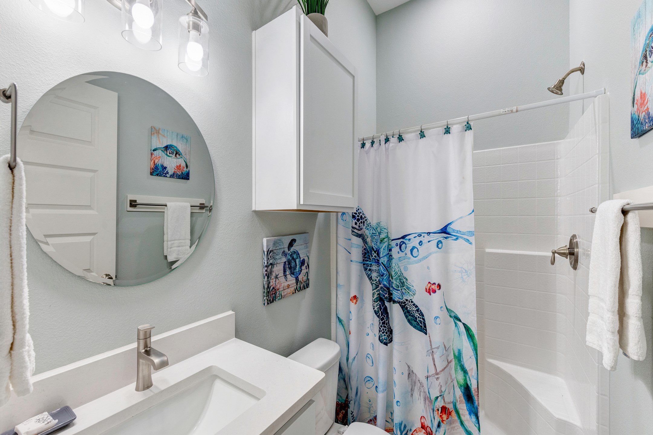 Guest bathroom with walk-in shower 