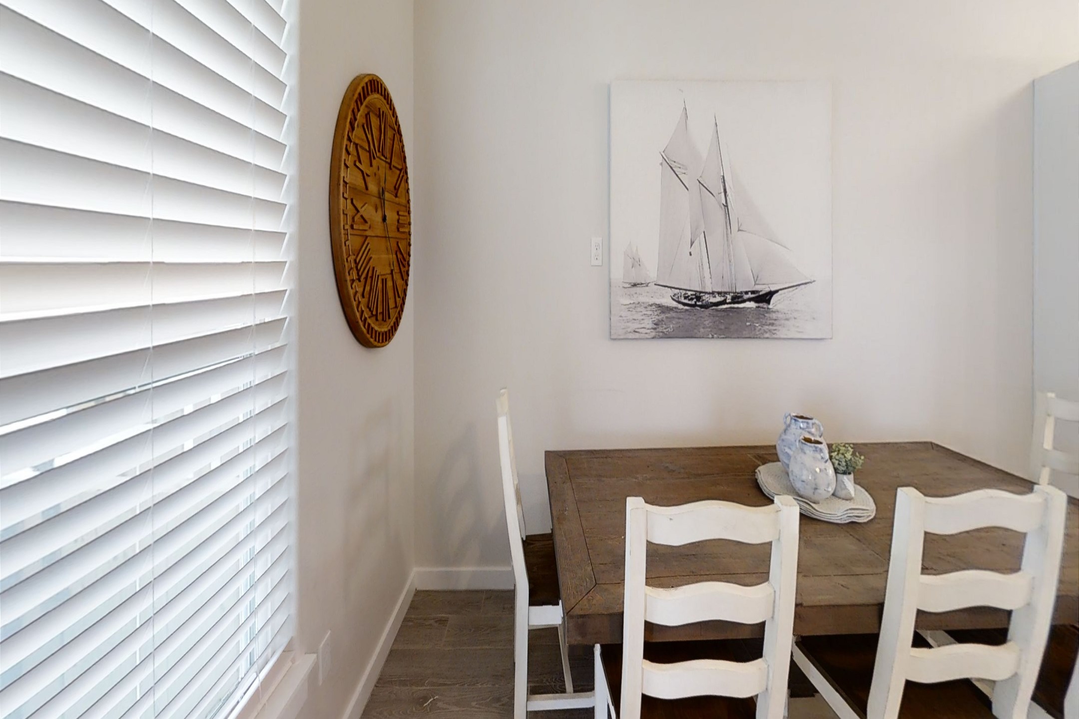 Dining area that opens to the living and kitchen area 