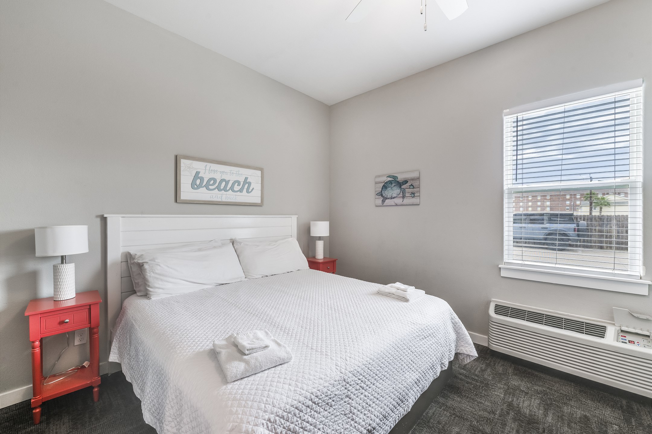 Beautiful master bedroom with king size bed and flat screen TV