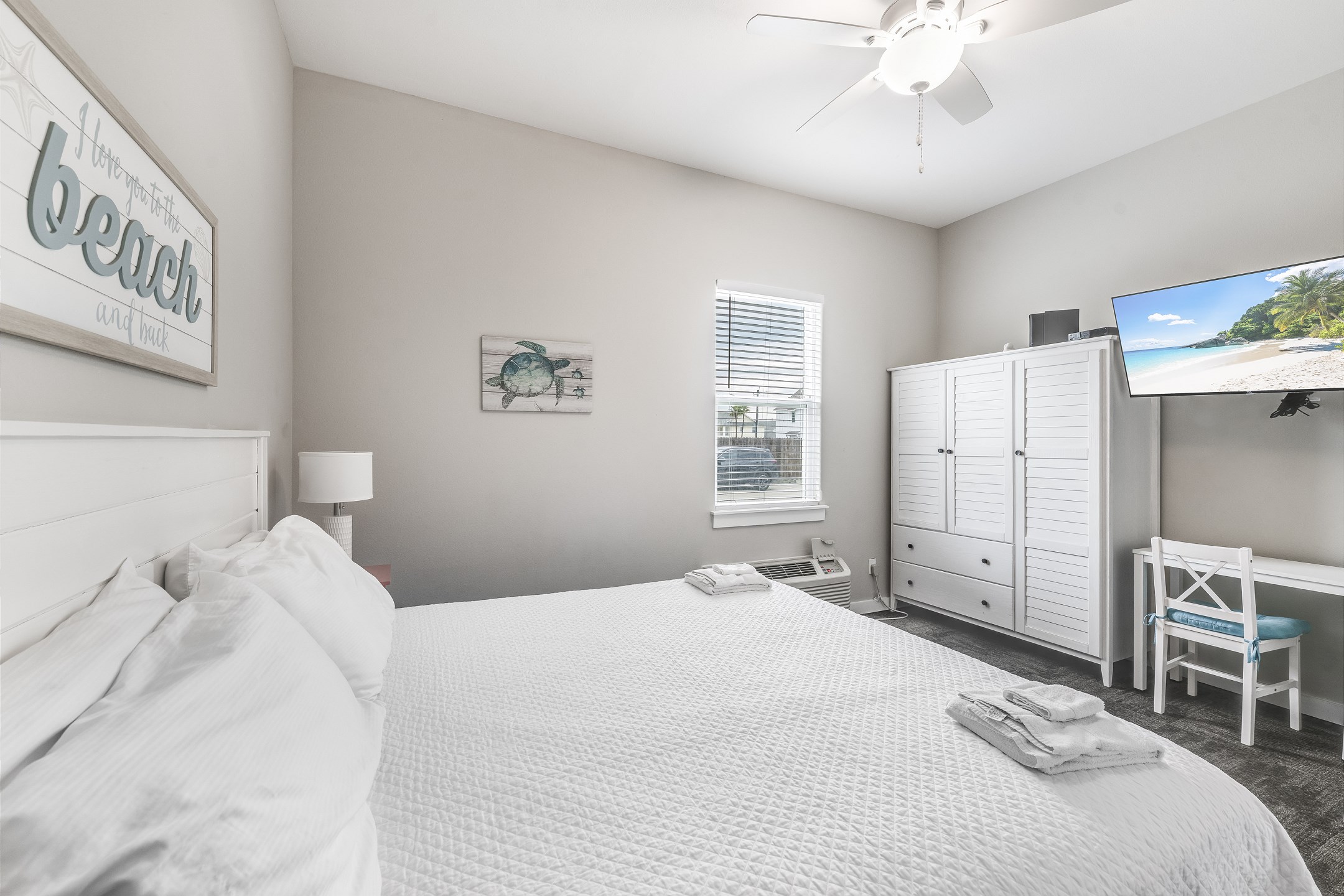 Unwind after a day of beach adventures in your peaceful king-size haven