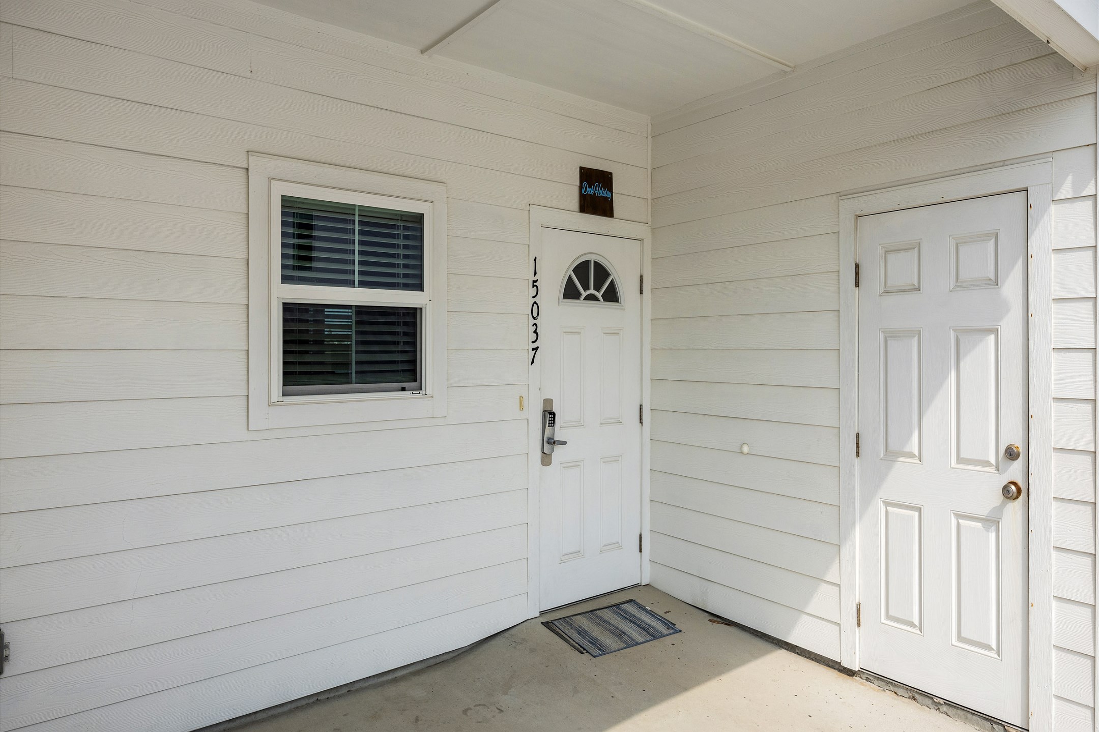 Front entrance to property with a coded lock for added security 