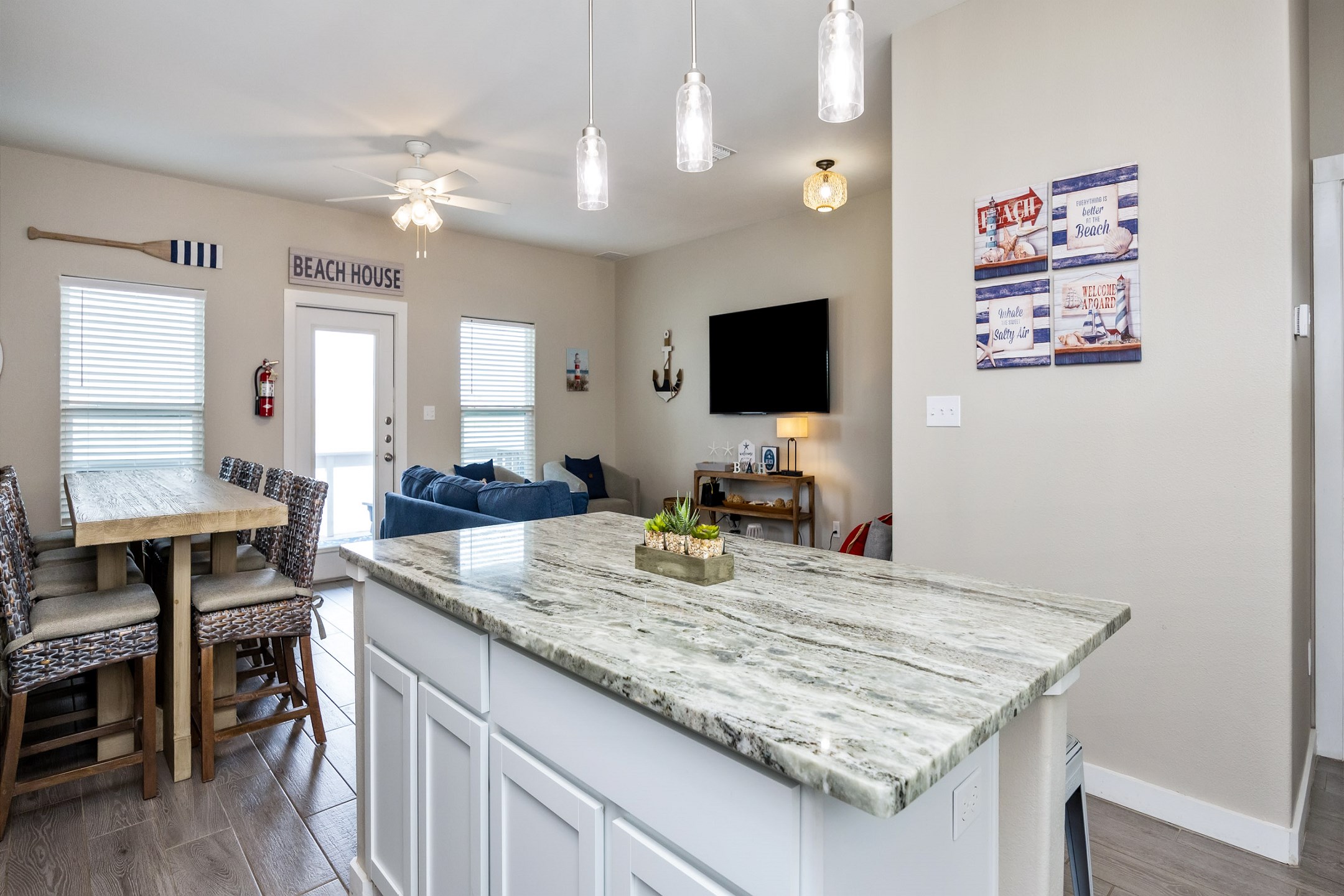Beautiful kitchen Island with plenty of counter space for family dinners 