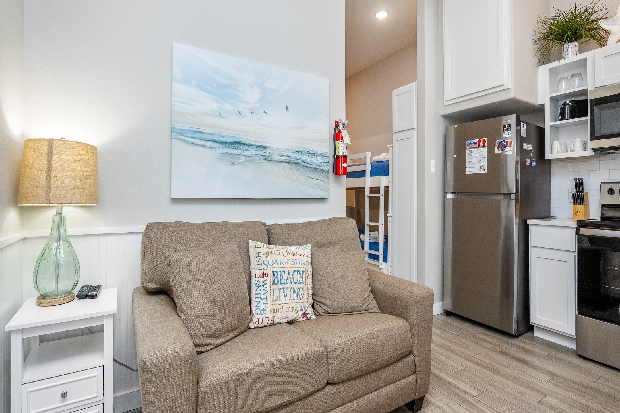 Open concept living, dining, and kitchen area