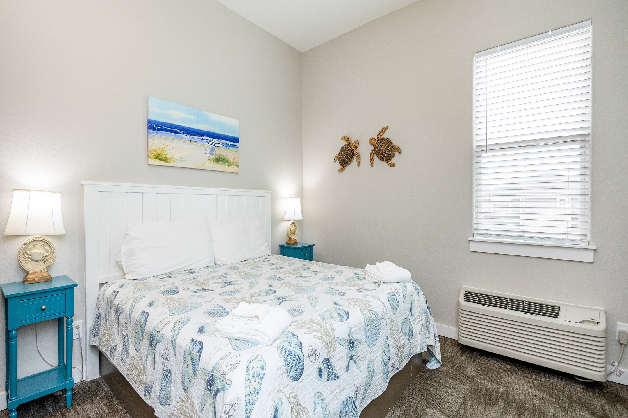 Cozy master bedroom with king size bed and flat screen TV
