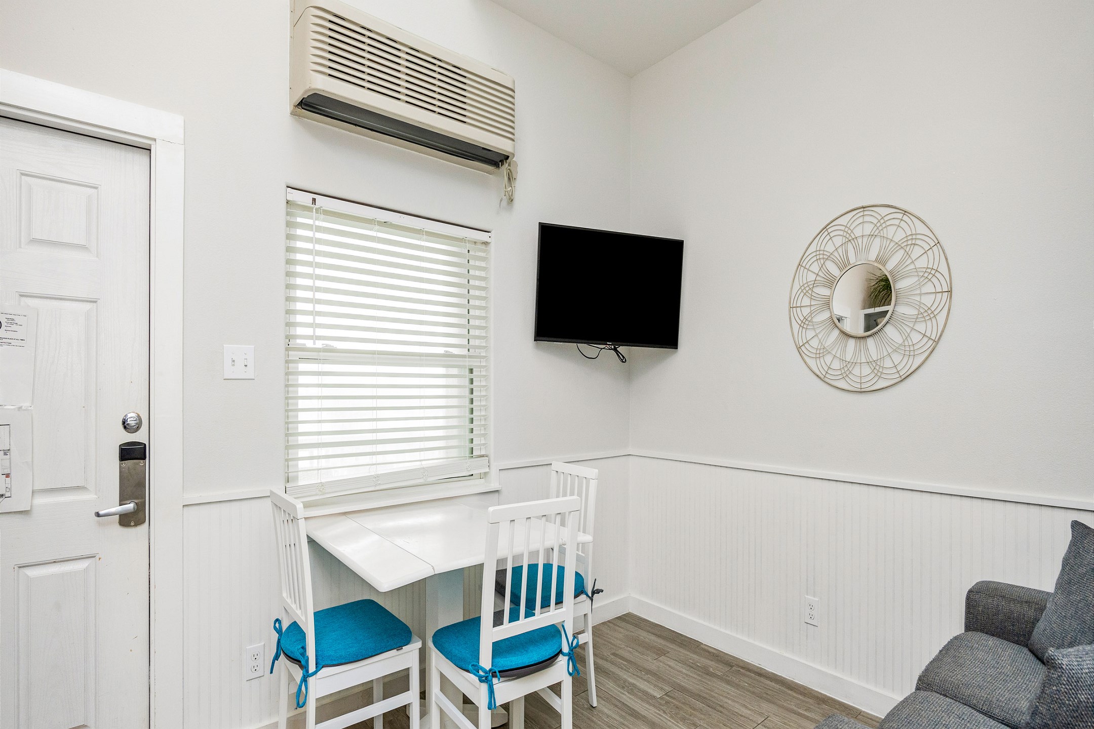 Dining area with flat screen TV 