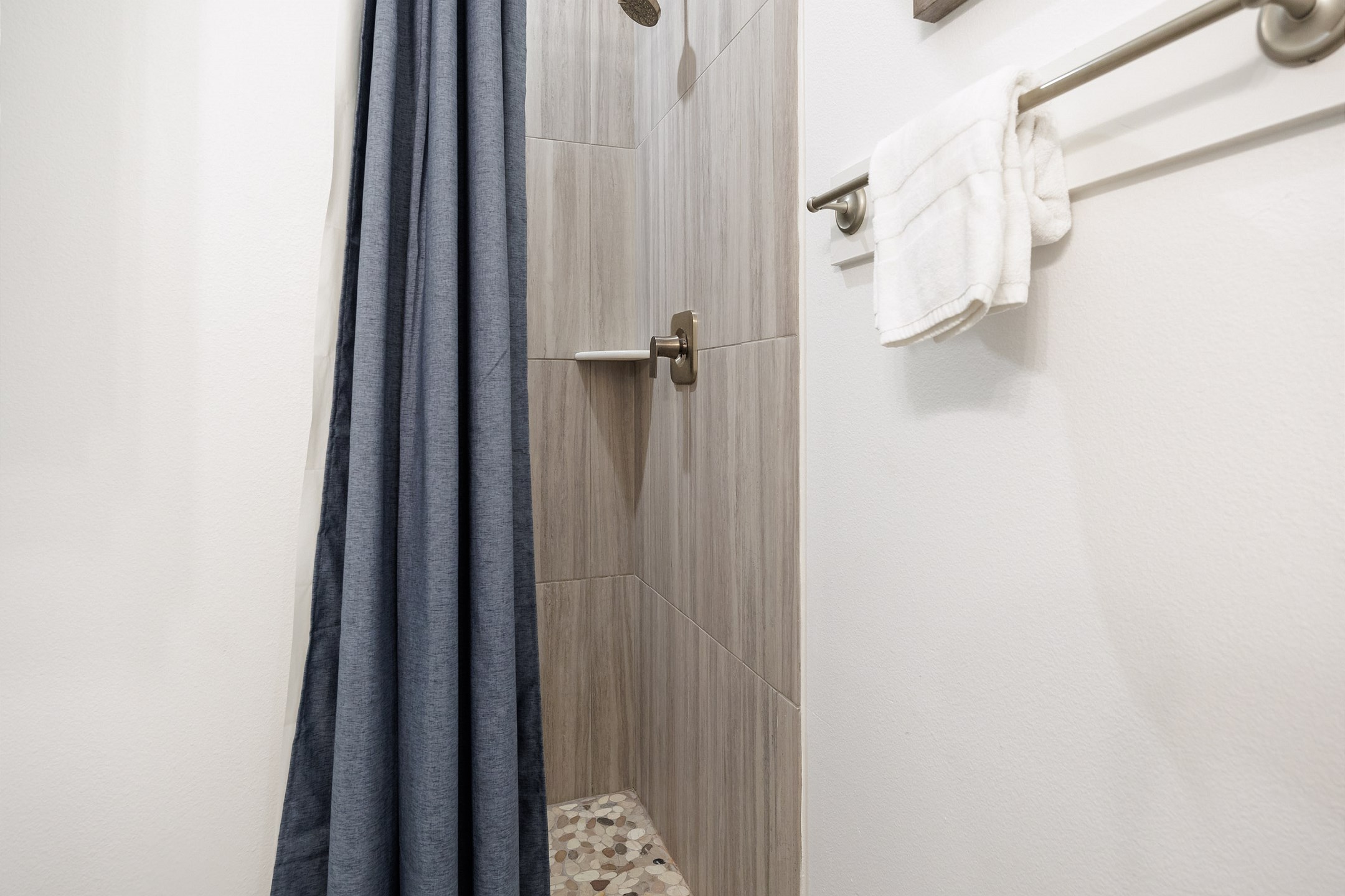 Guest bathroom on the first floor with walk-in shower 