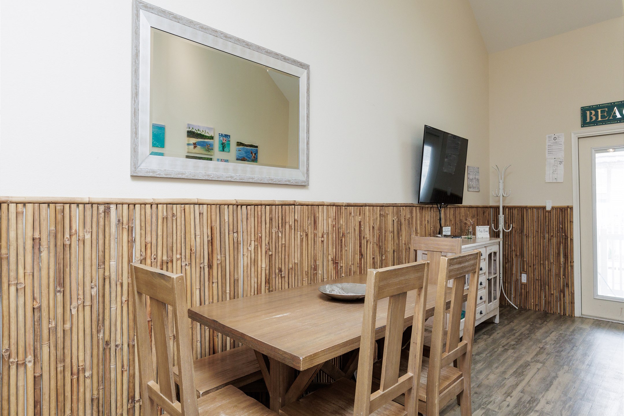 Enjoy a meal with family and friends at this spacious dining table