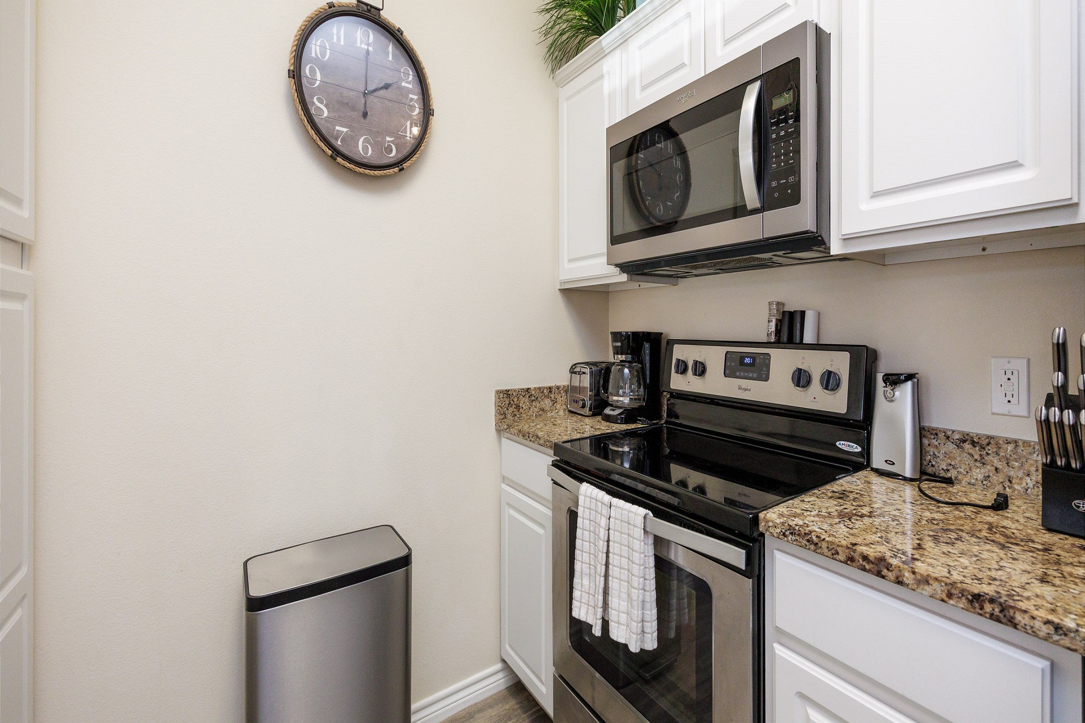 Modern kitchen with stainless steel appliances