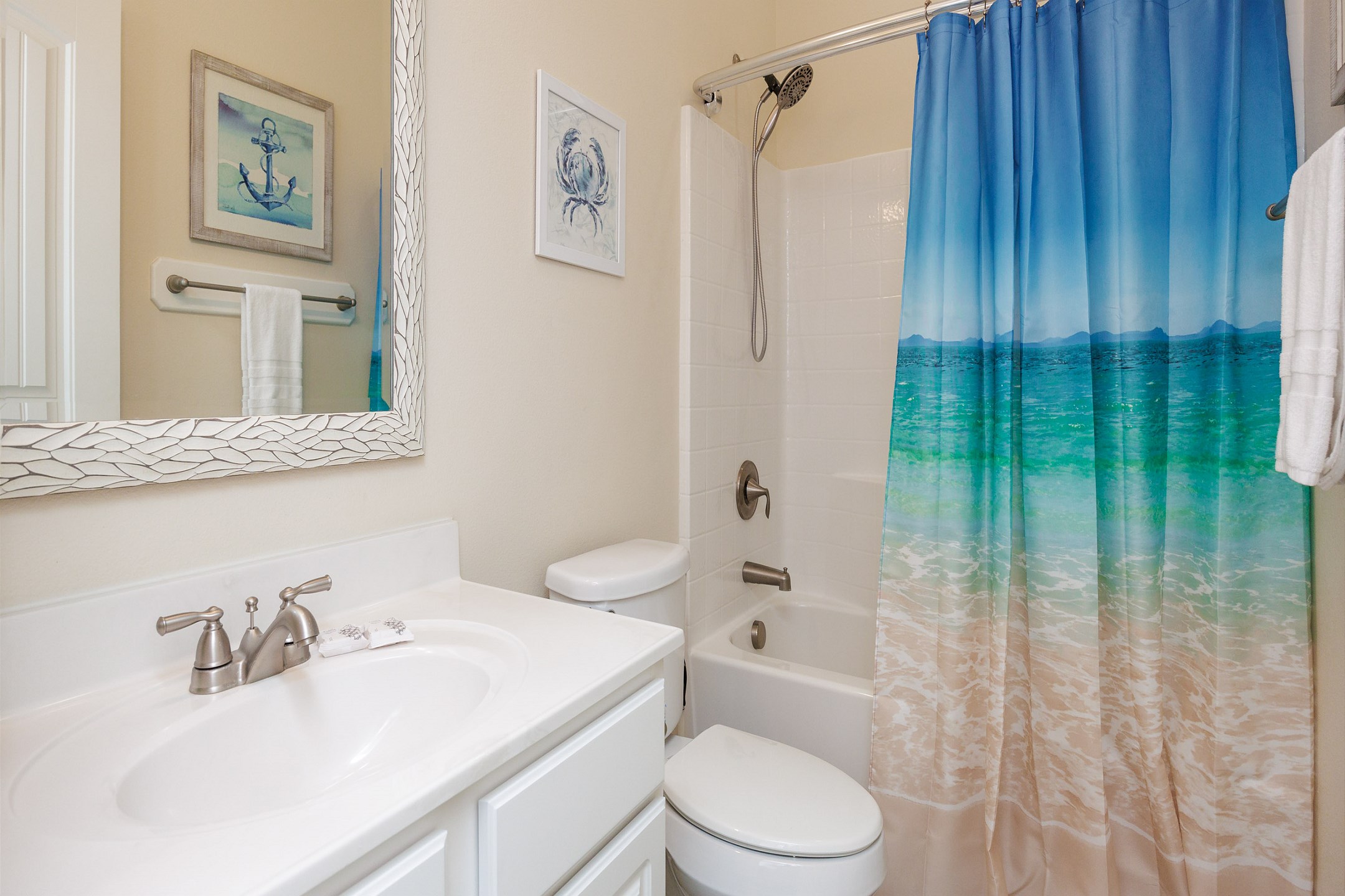 Full bathroom with tub and shower combo