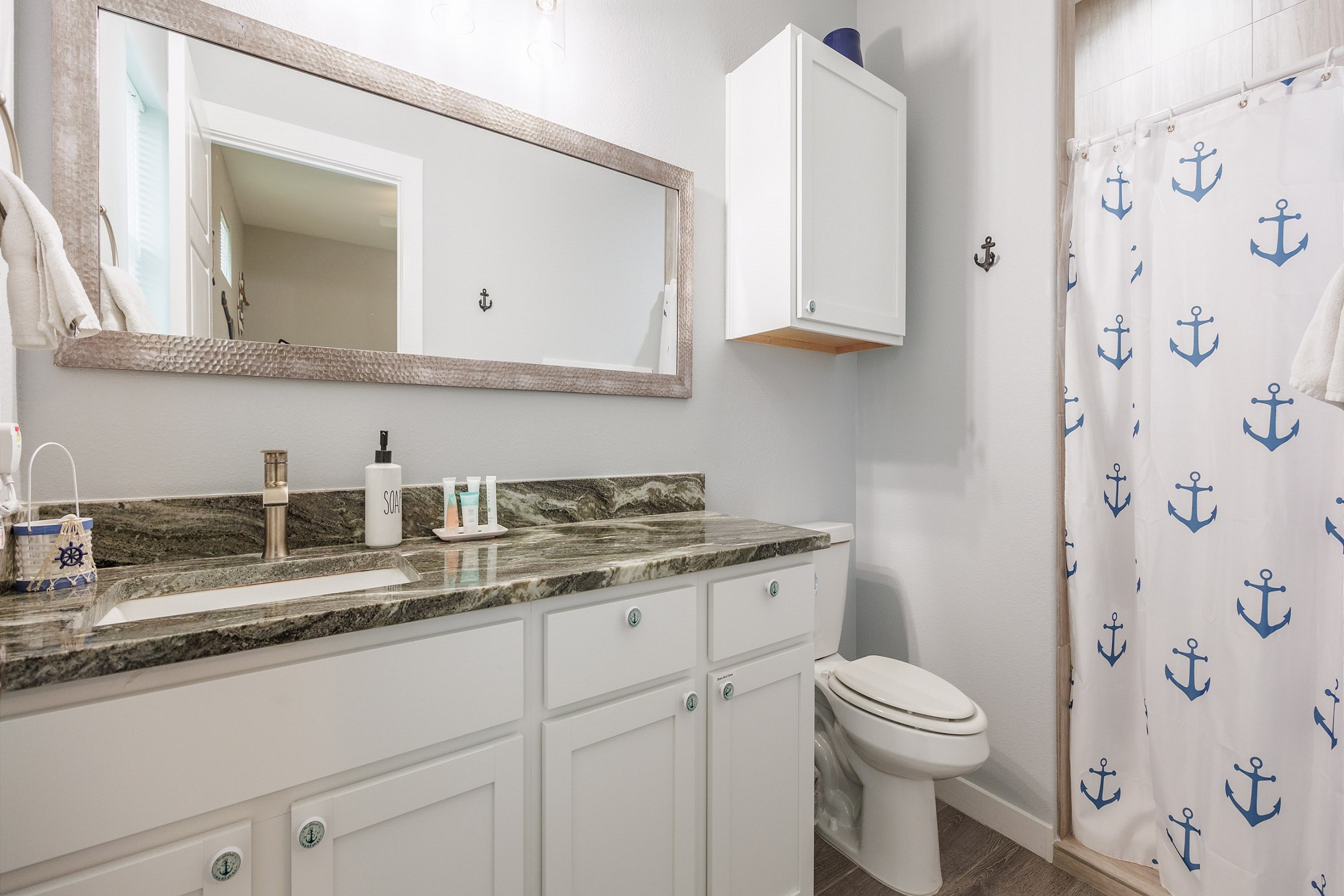 Master bathroom on the first floor with walk in shower 