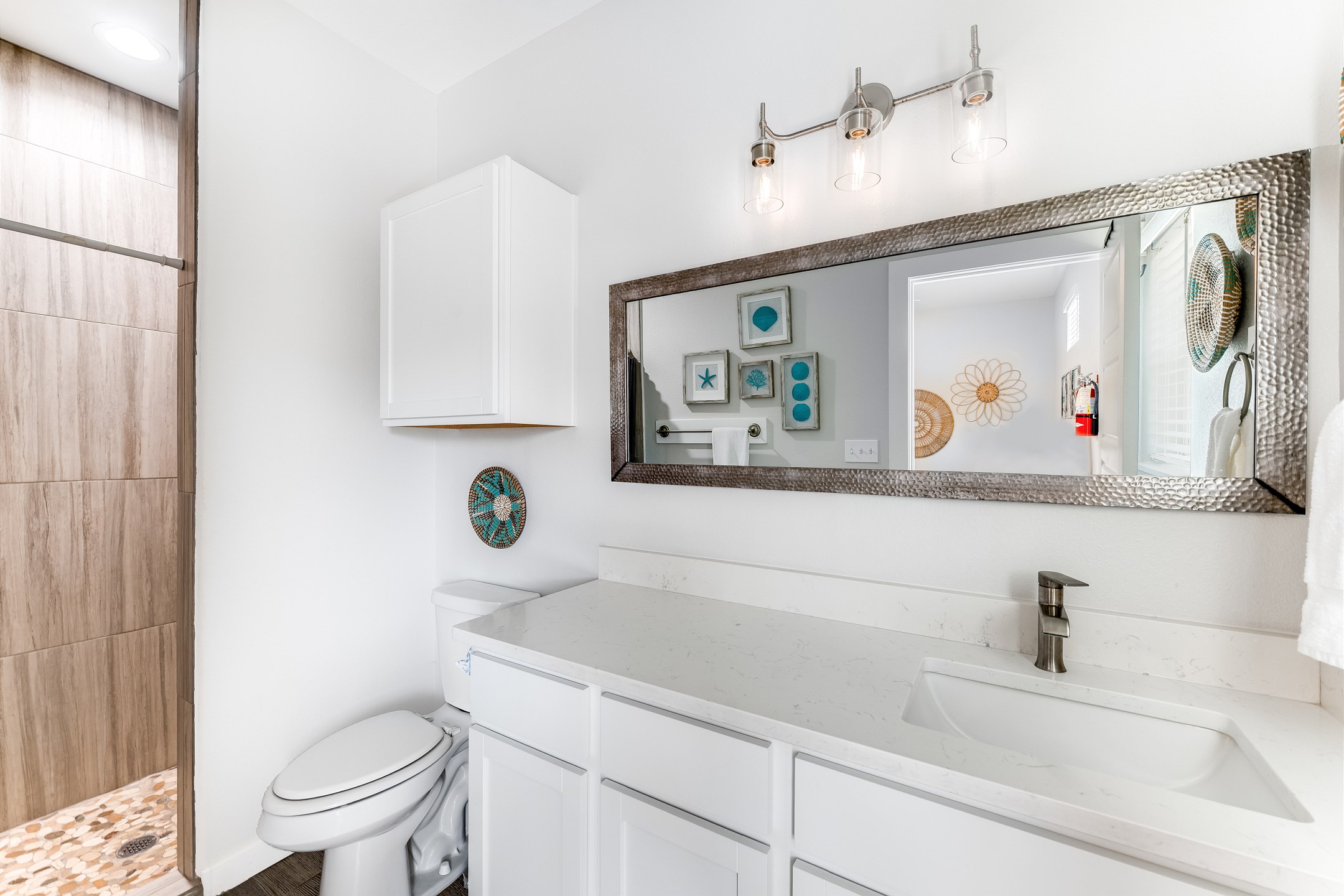 Master bathroom on the first floor with walk in shower