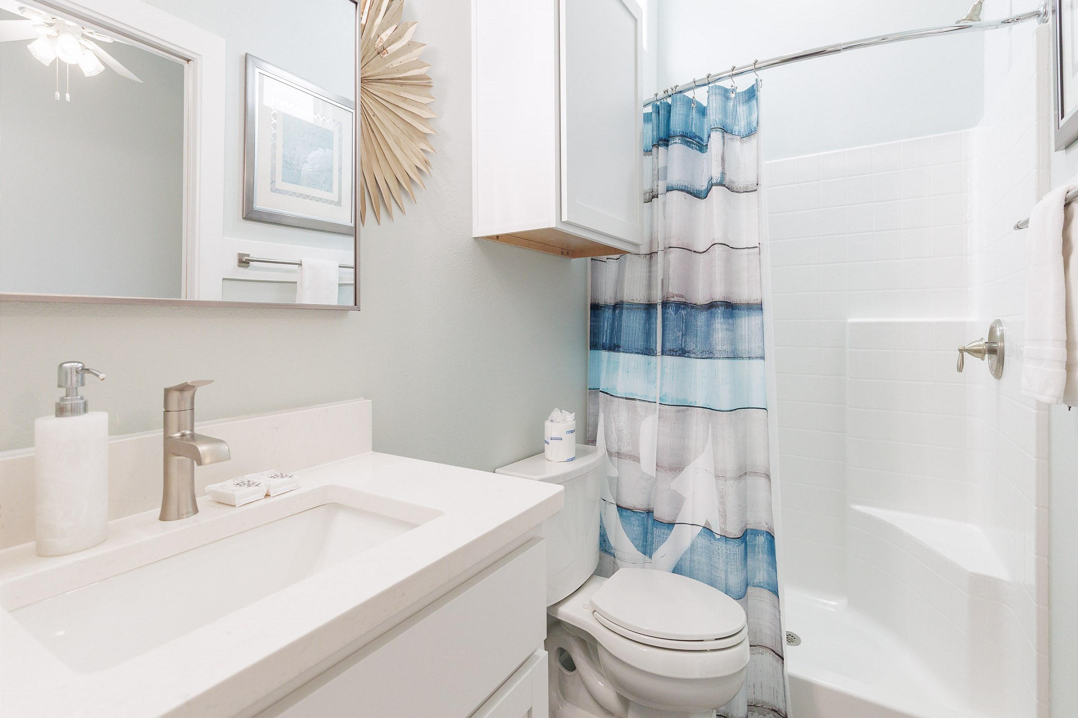 Master bathroom with low entry shower