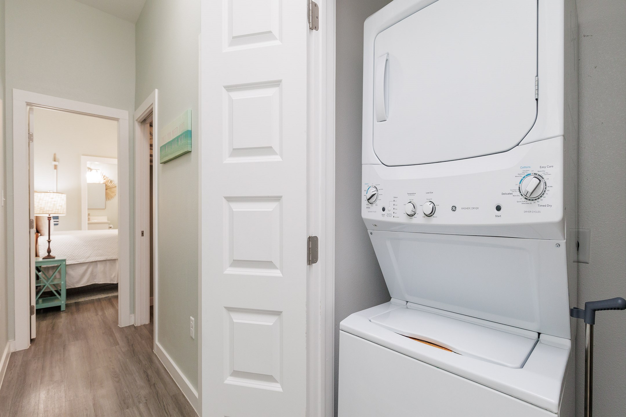 Stackable washer and dryer in townhome 