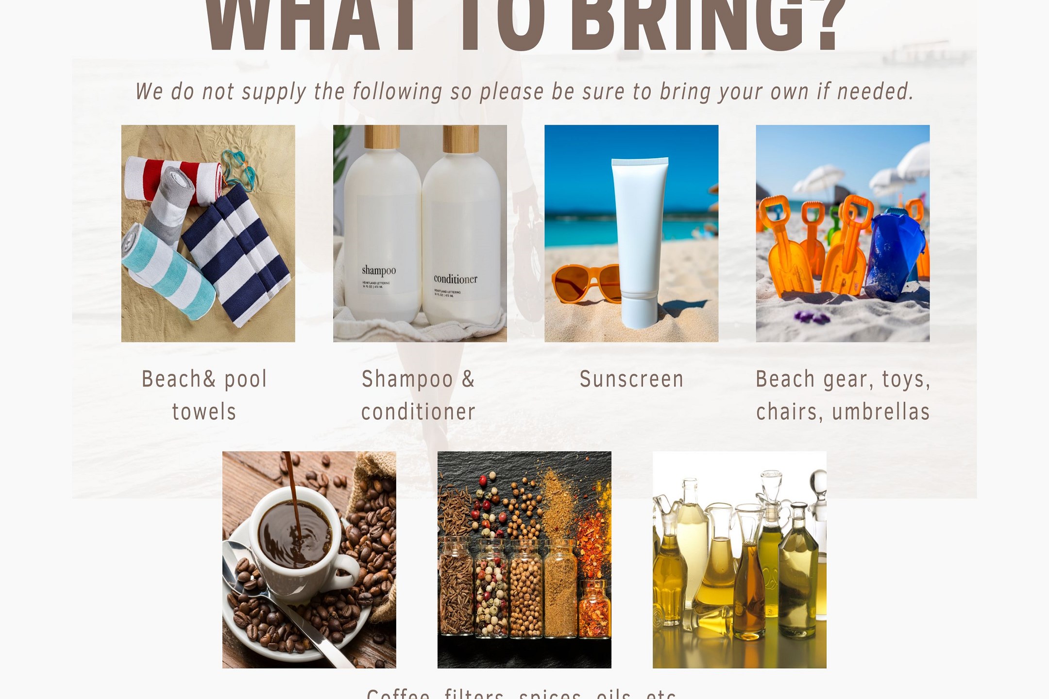 Prepare for your beach getaway! Here is a quick guide on what to bring for a perfect stay with Padre Escapes