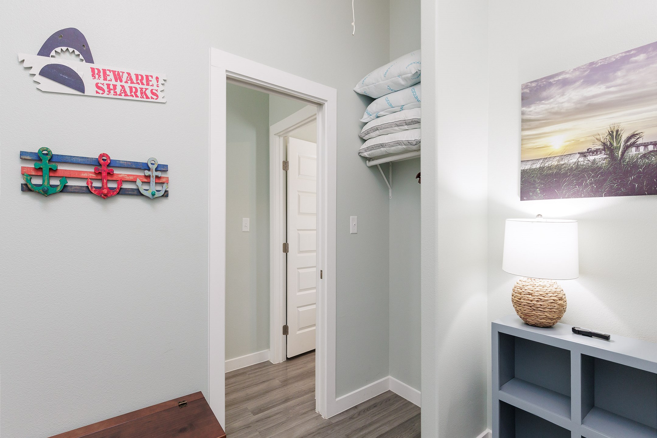 Second bedroom with queen over queen size bunk bed