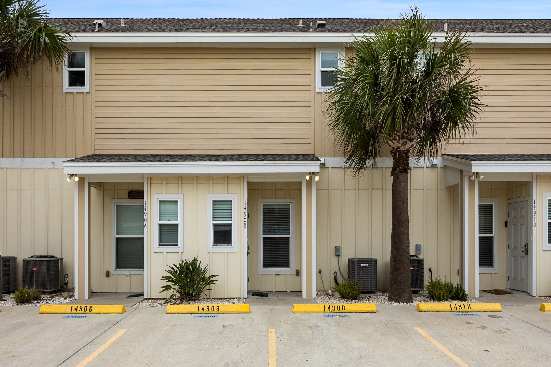 Front view of the property with two reserved parking spots