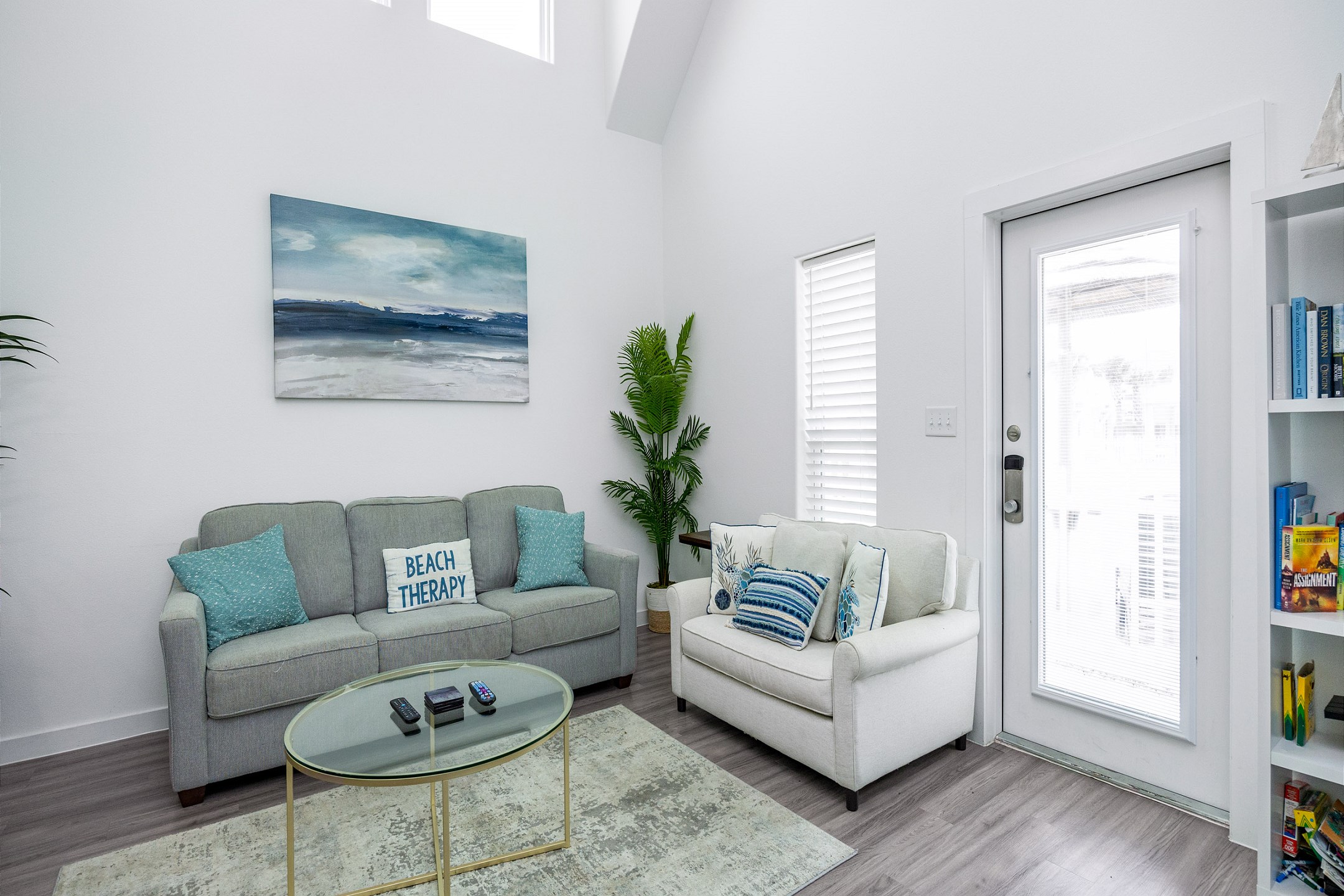 Chic and cozy gathering space, the perfect ambience for unwinding after a day of fun in the sun