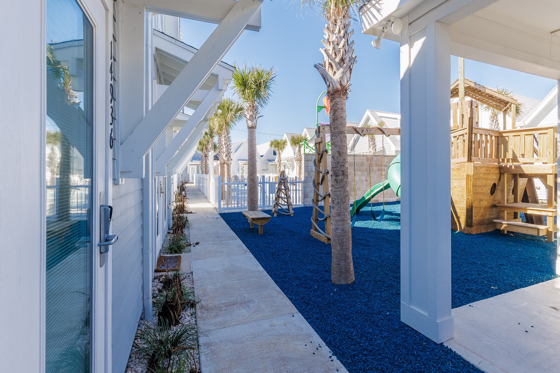 Front entryway opening up into playground 