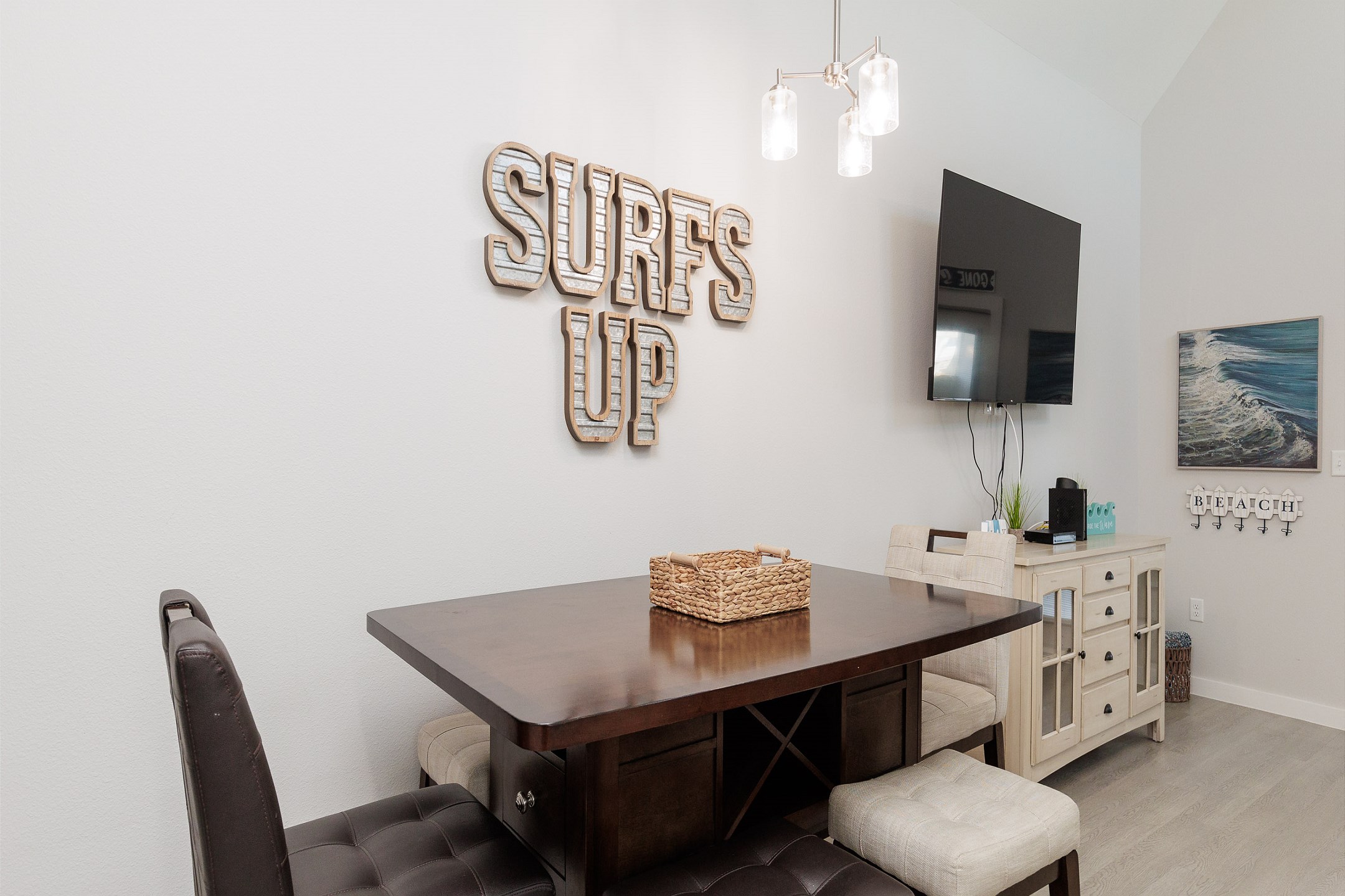 Dining area with seating for six