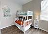 Second bedroom on 2nd floor with twin over full size bunk bed with twin trundle 