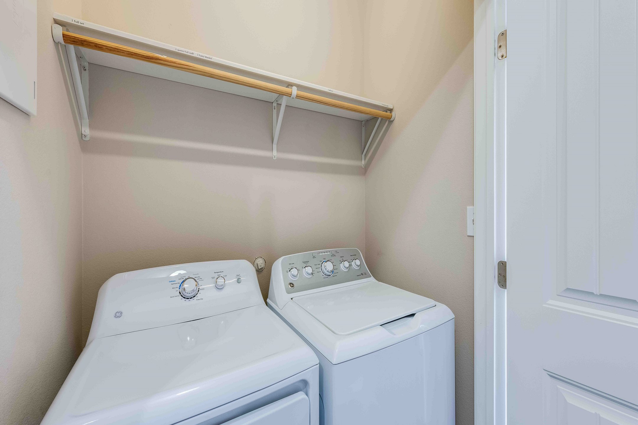 Washer and dryer located on the second floor 