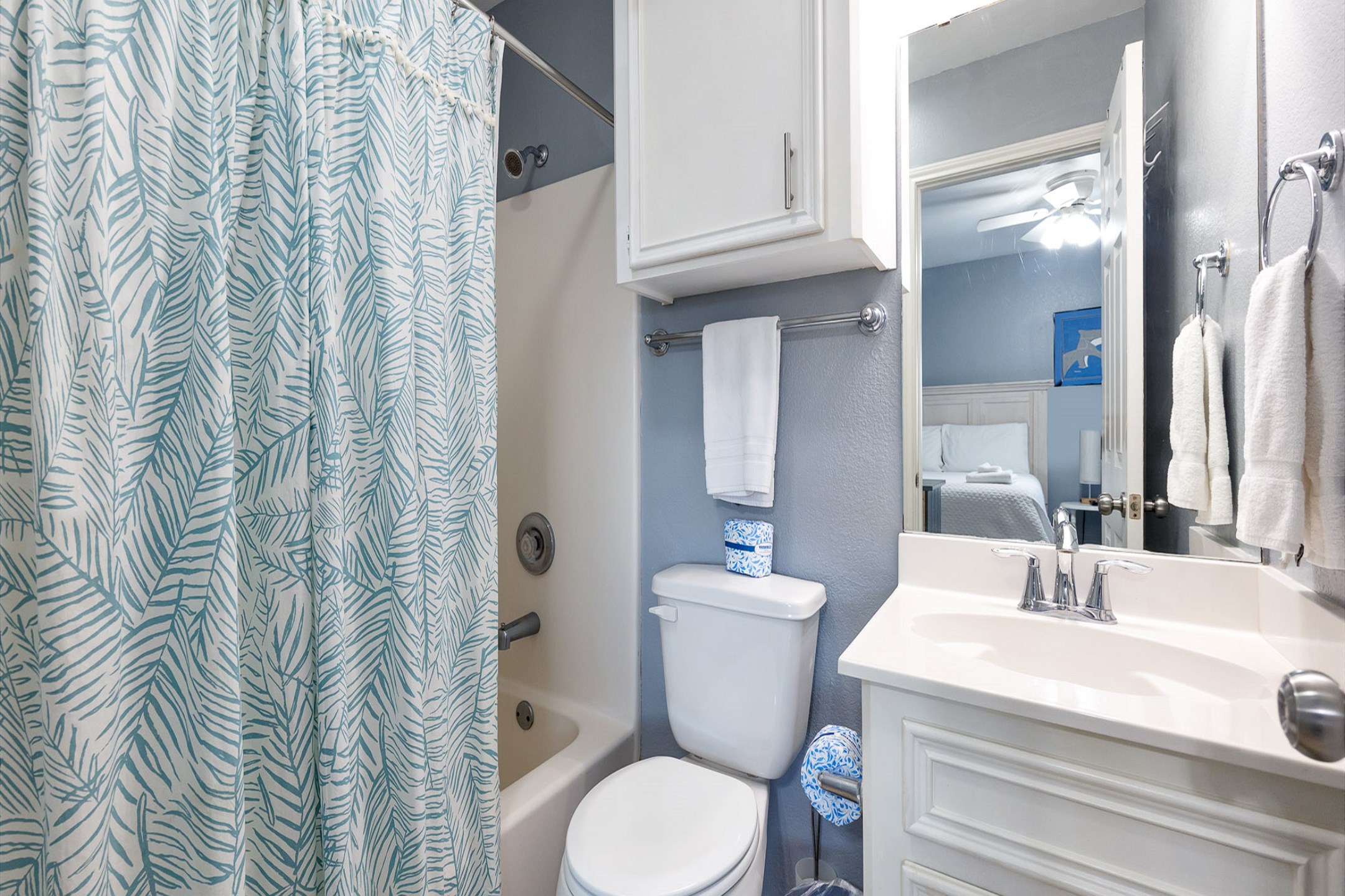 Guest bathroom with tub and shower combo