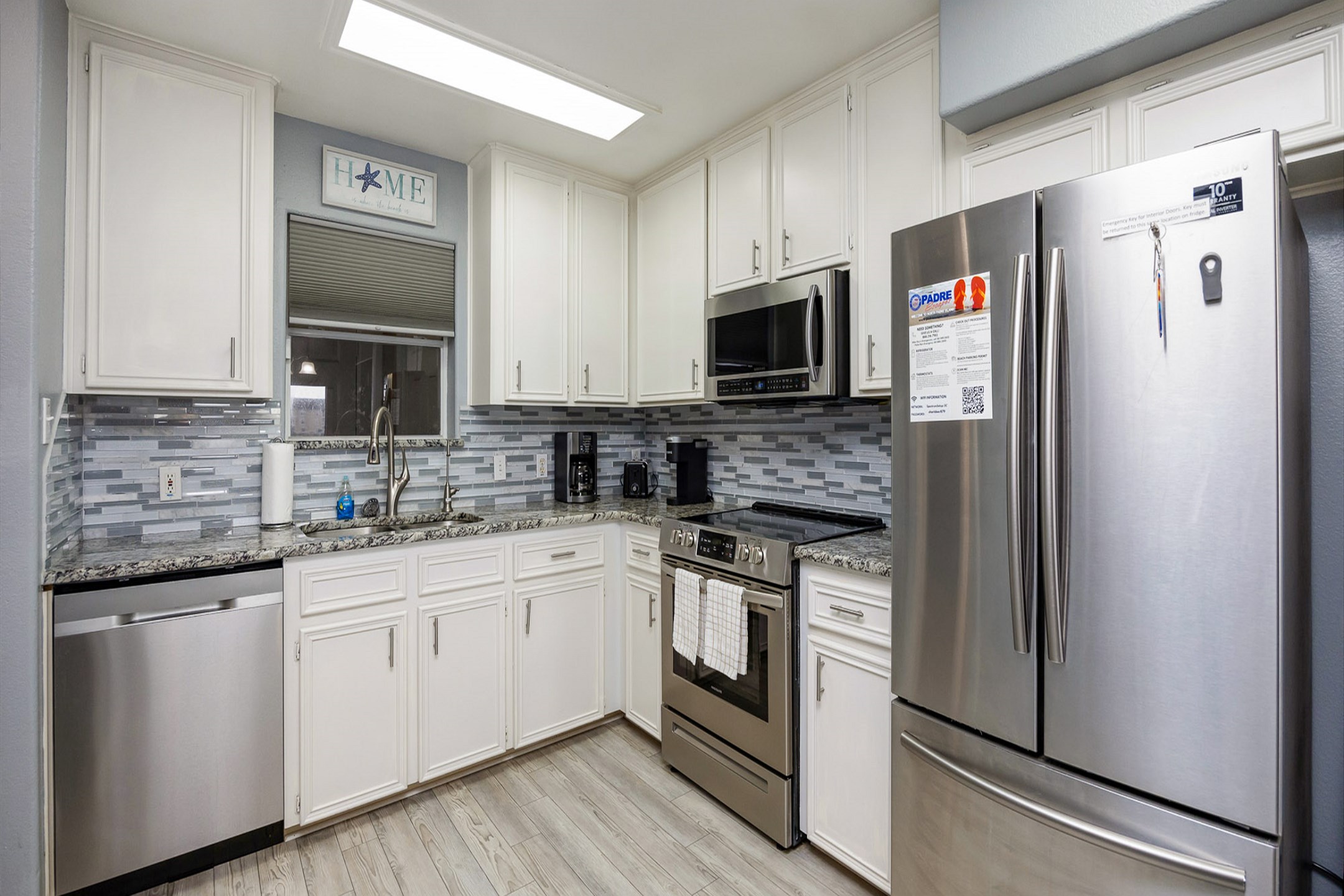 Stylish and efficient space equipped with modern amenities. A full-size coffee pot is provided (Keurig option no longer available).