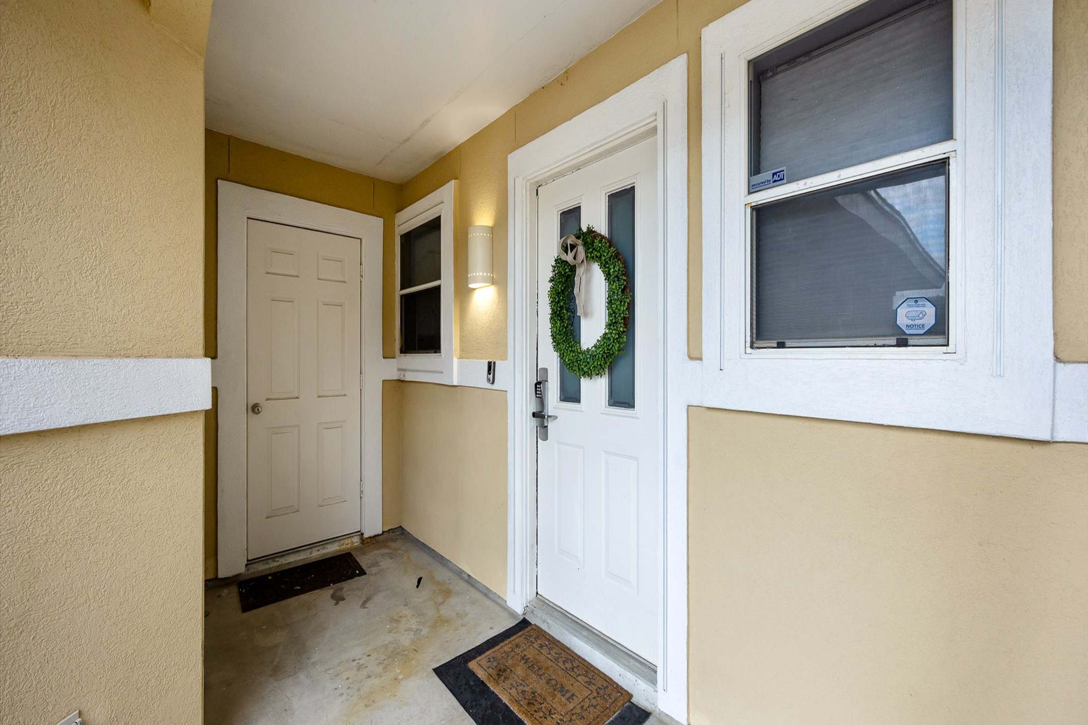 Front entrance with convenient keyless entry for easy access.
