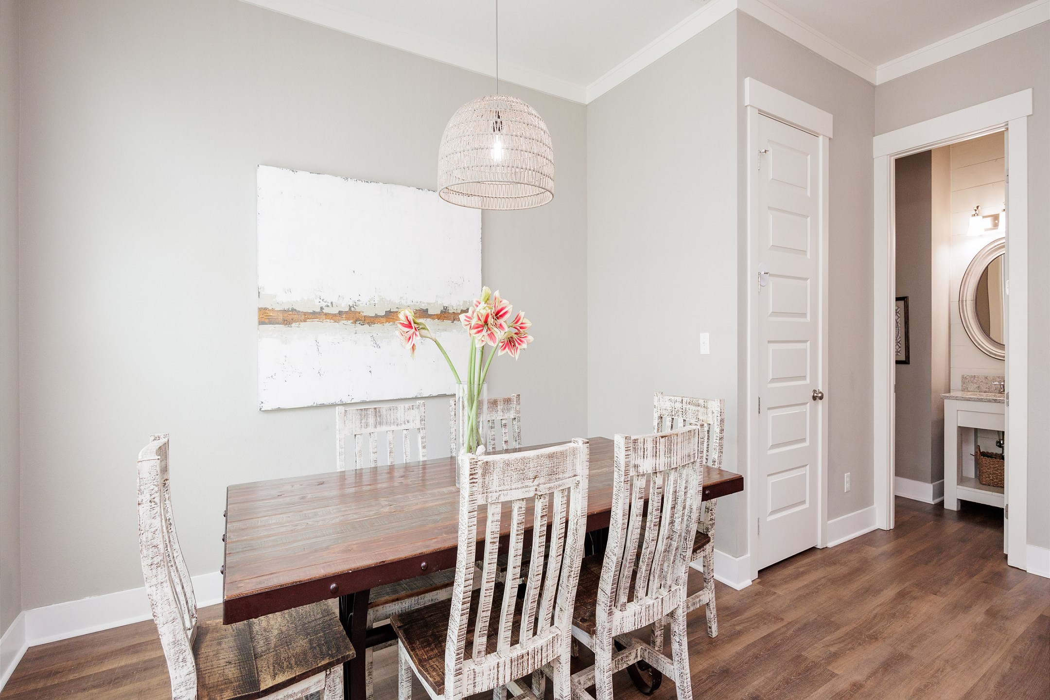 Dining area with seating for six