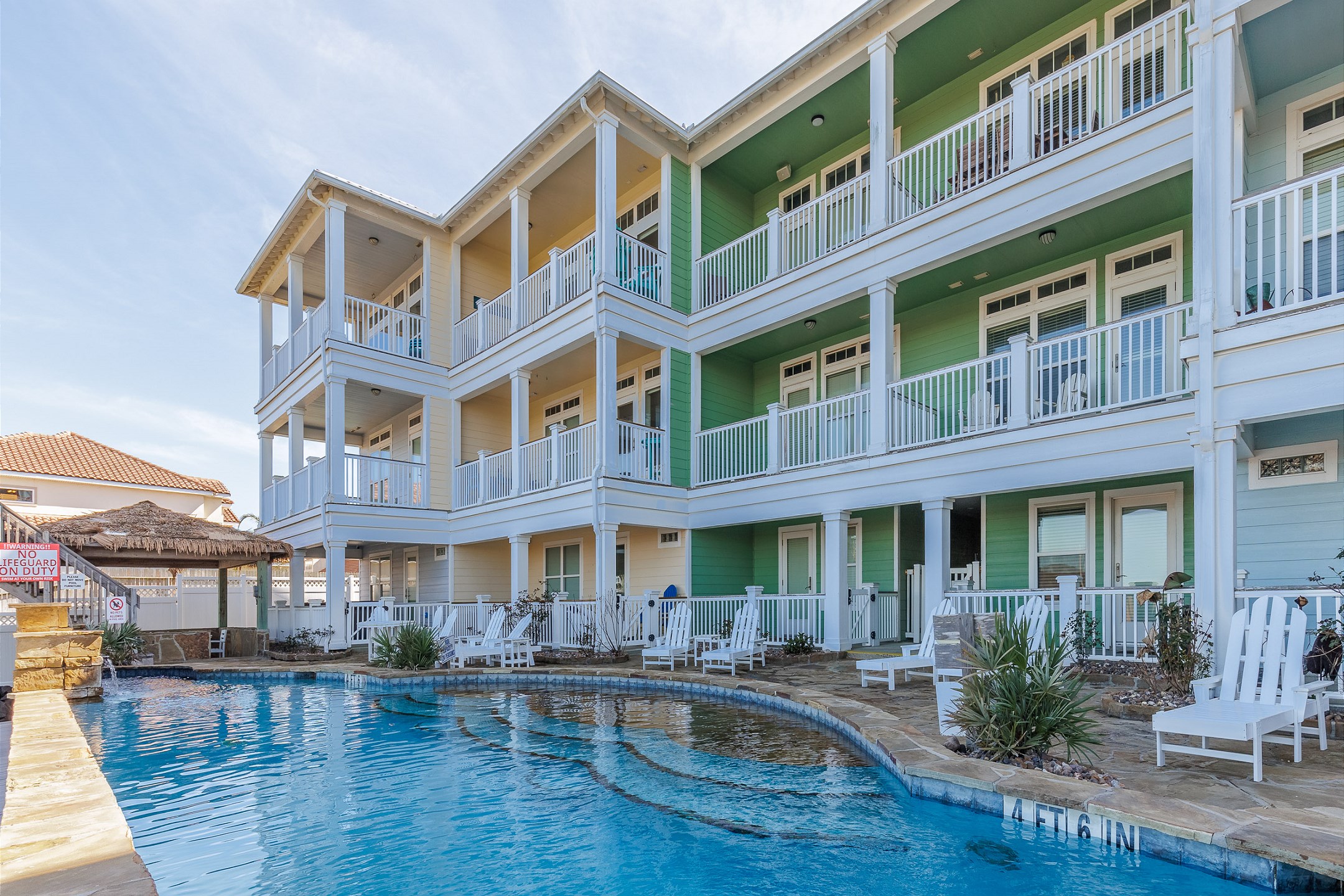 View of condos from pool 