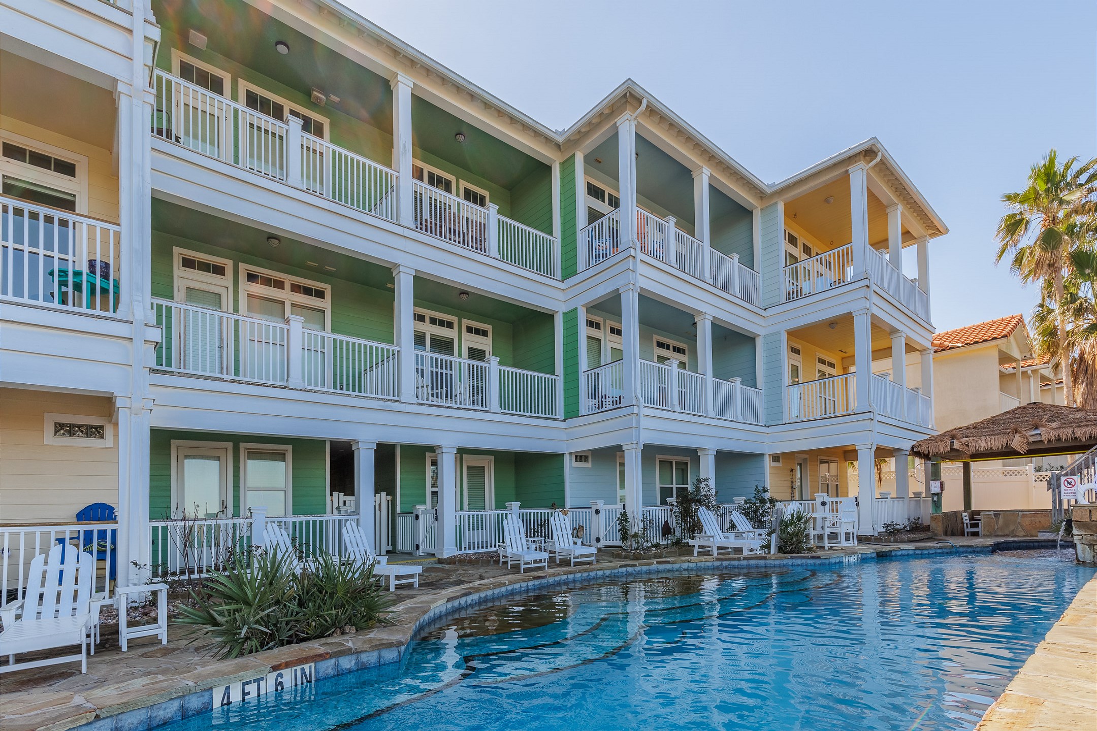View of condos from pool 