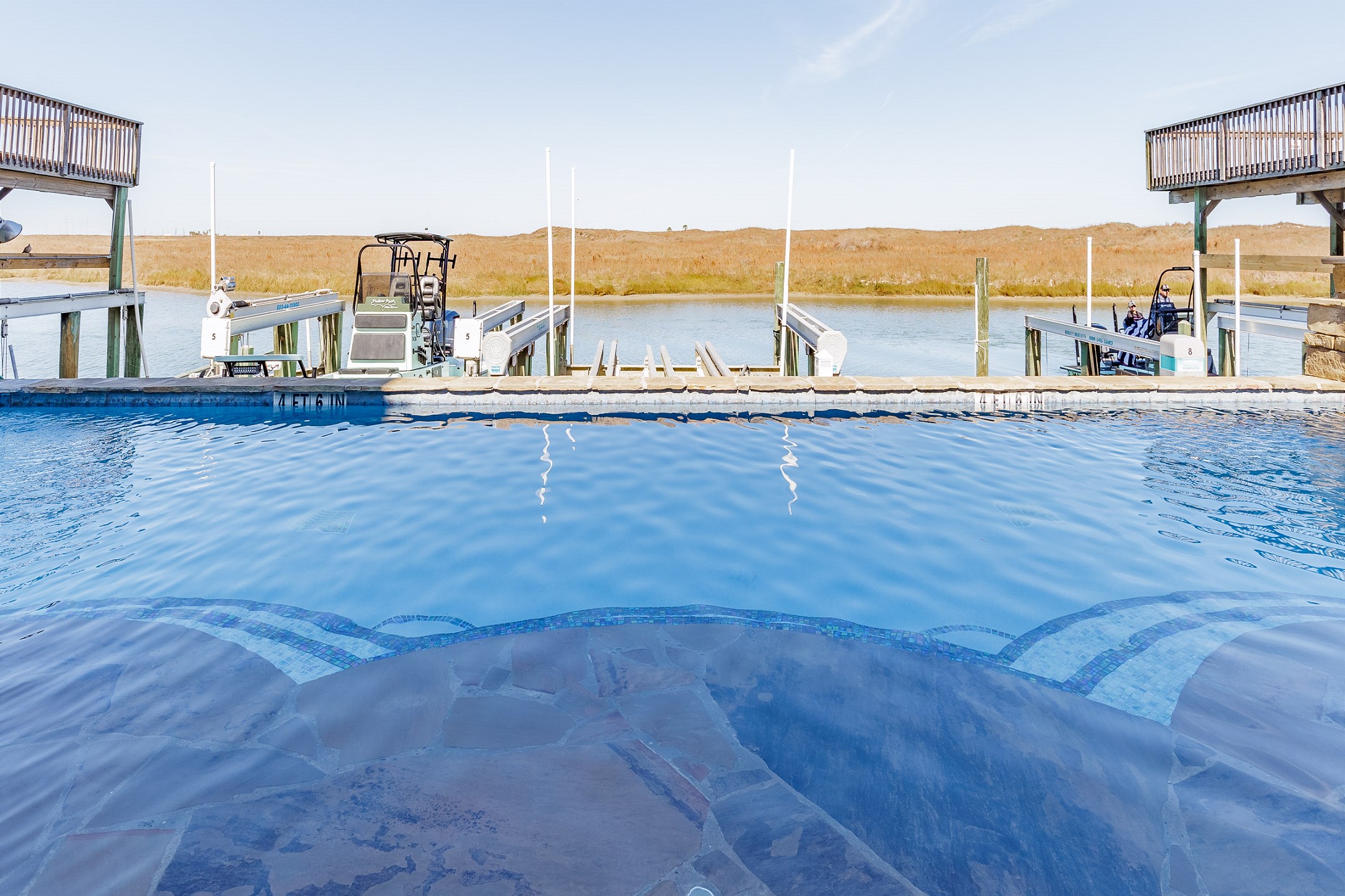 View from inside the pool 