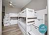 Fourth bedroom on the second floor with two sets of twin over twin size bunk beds with twin trundle