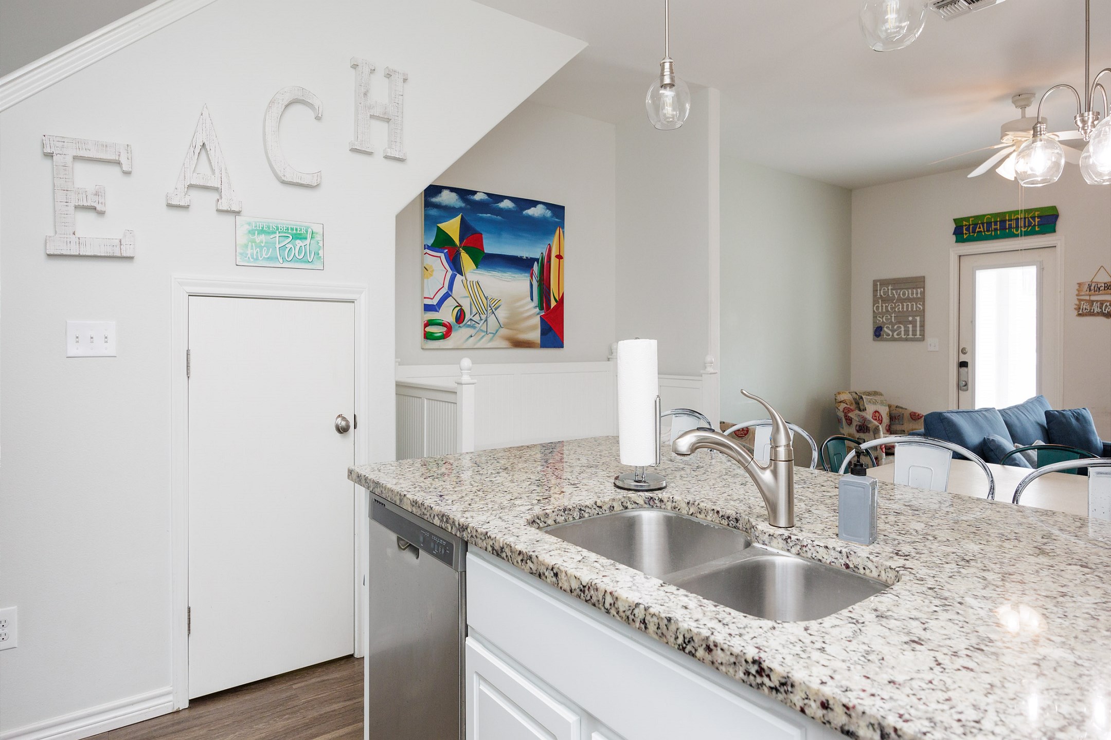 Kitchen that overlooks living area 