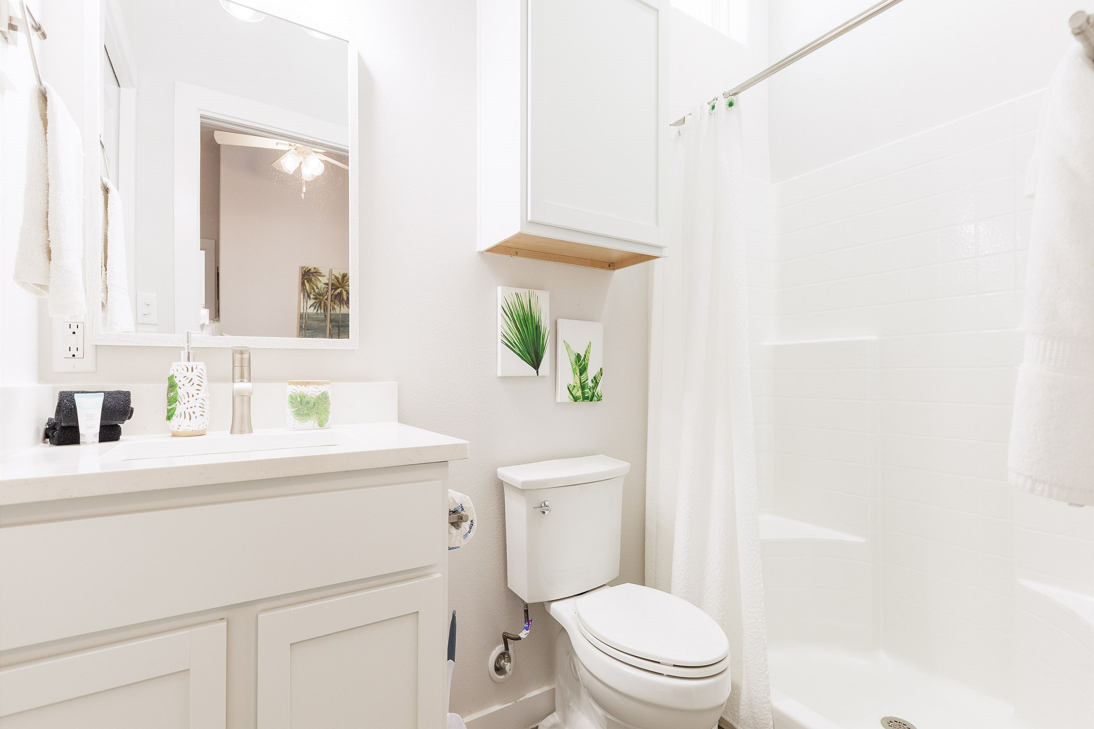 Master bathroom with a sink, toilet, and walk-in shower 