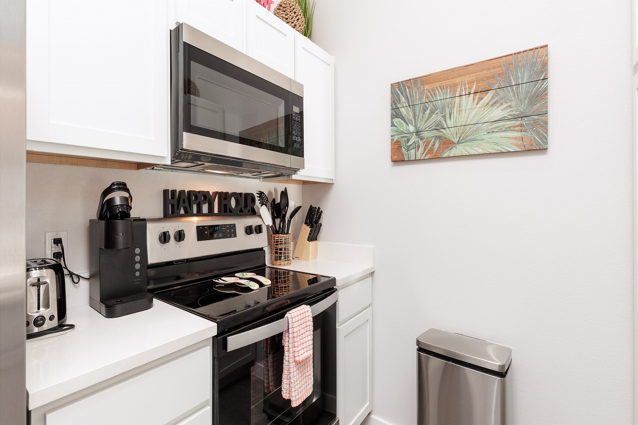 Modern kitchen with stainless steel appliances