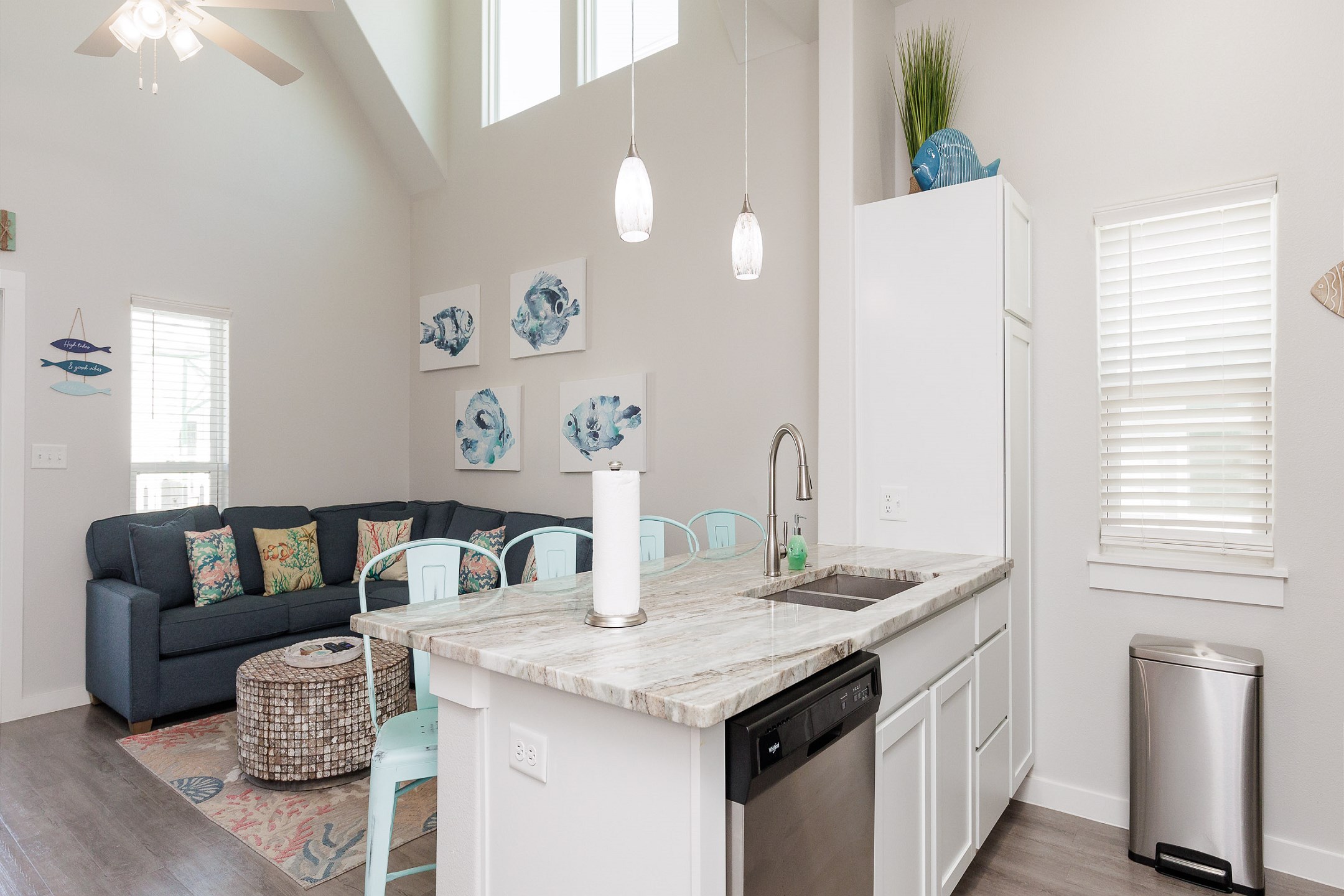 Fully equipped kitchen with stainless steel appliances 