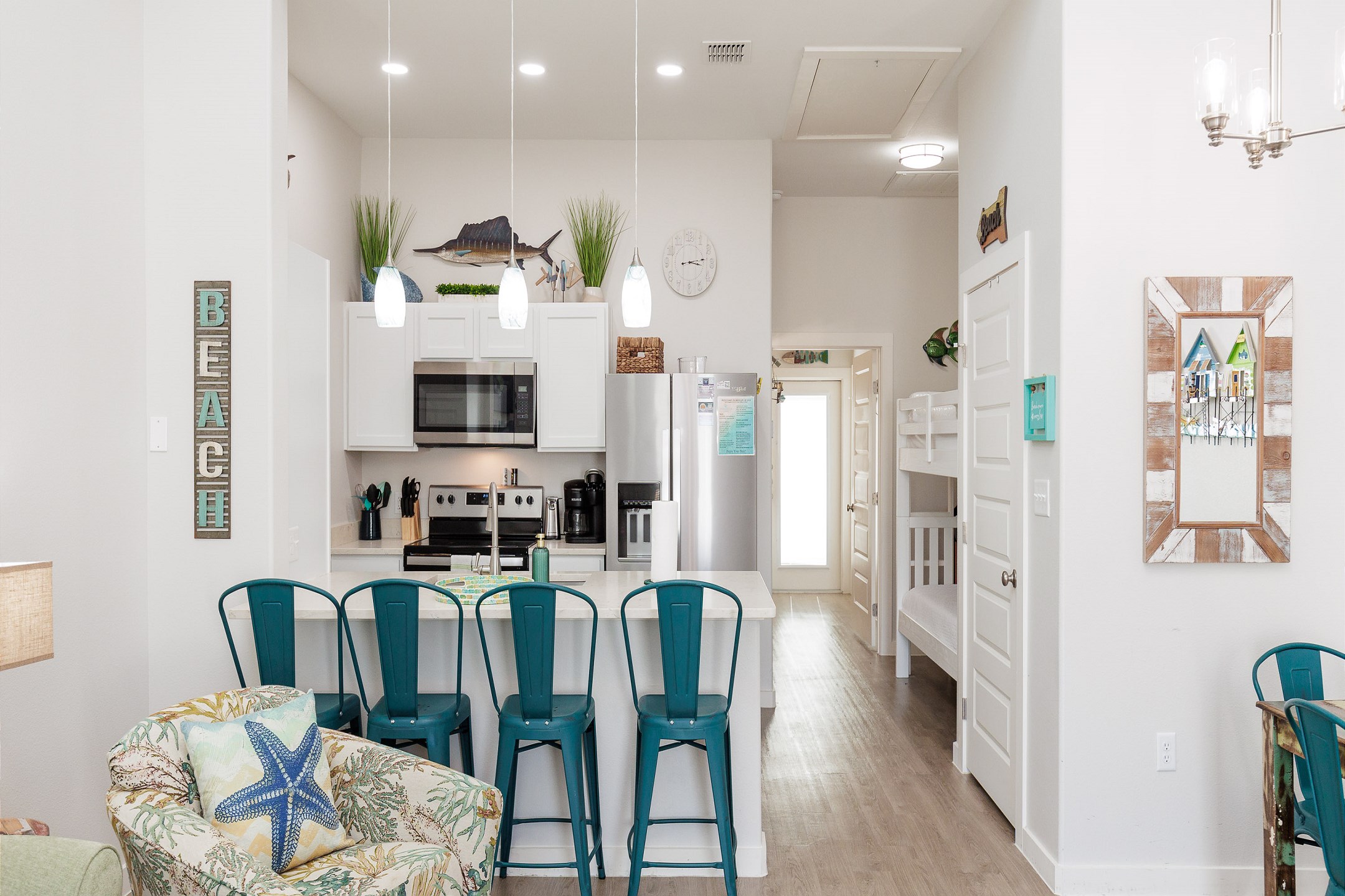 Experience culinary charm in this cozy vacation rental kitchen