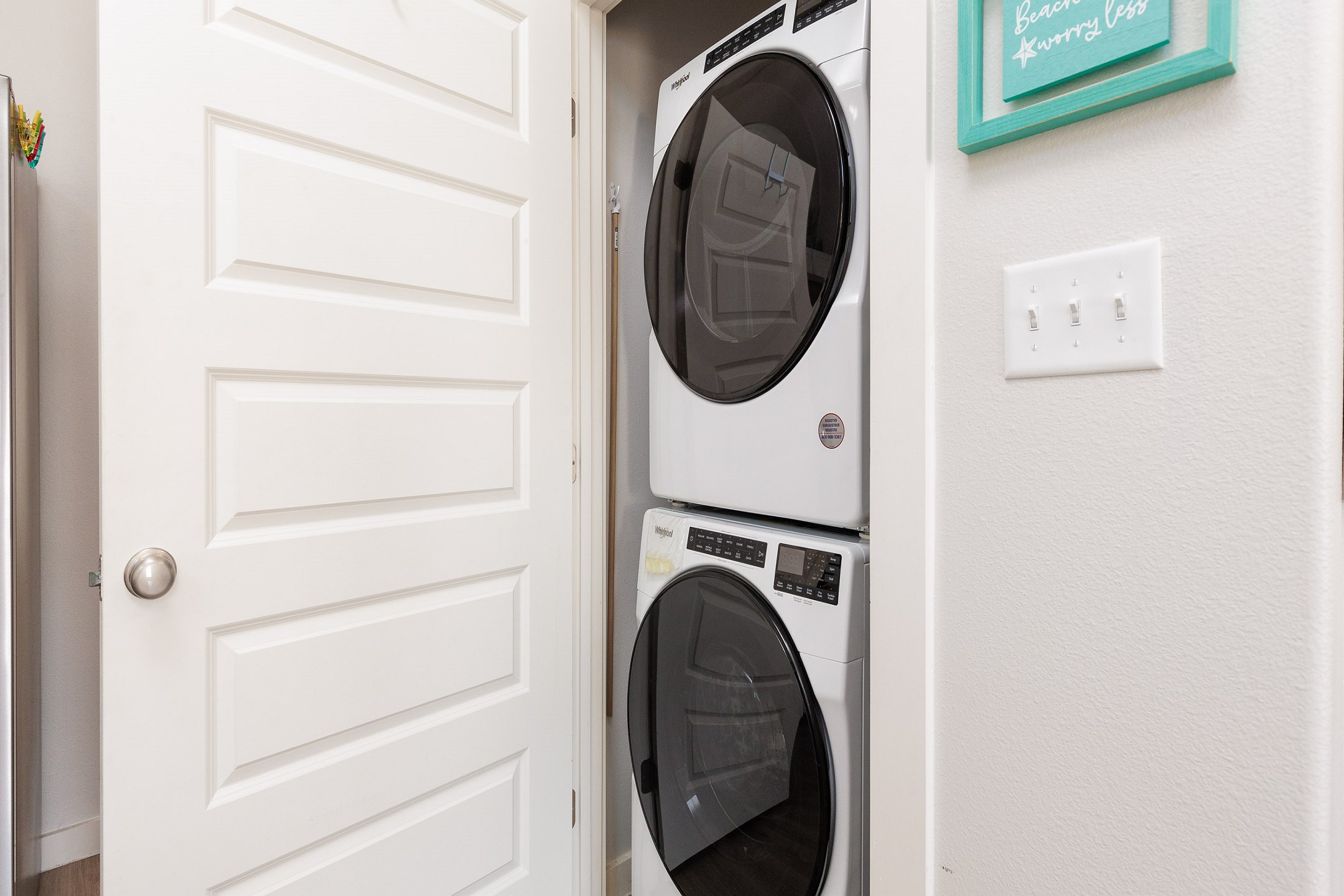 Washer / dryer located in hallway closet for added convenience during your stay 